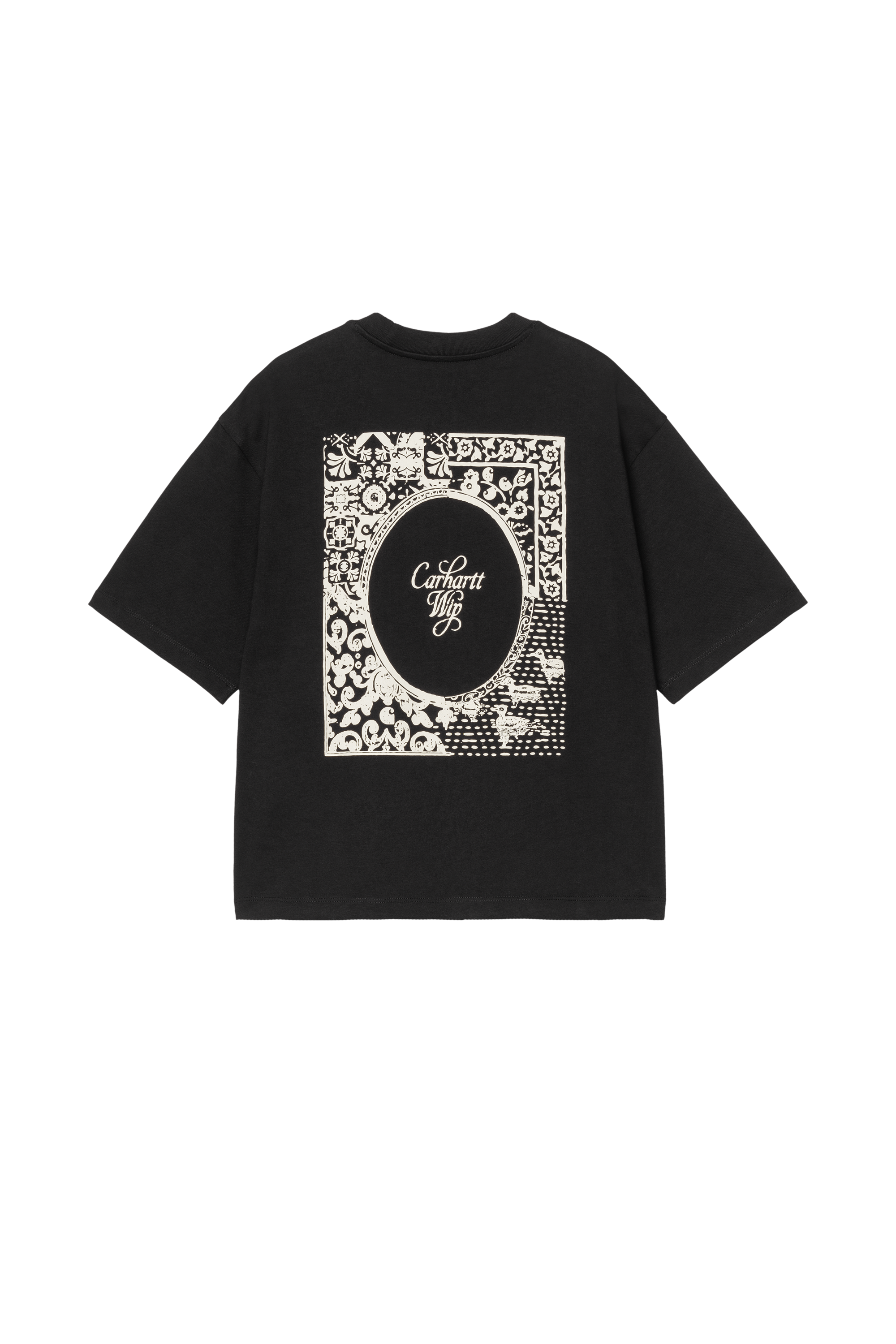 Regular-fit round-neck cotton T-shirt Black