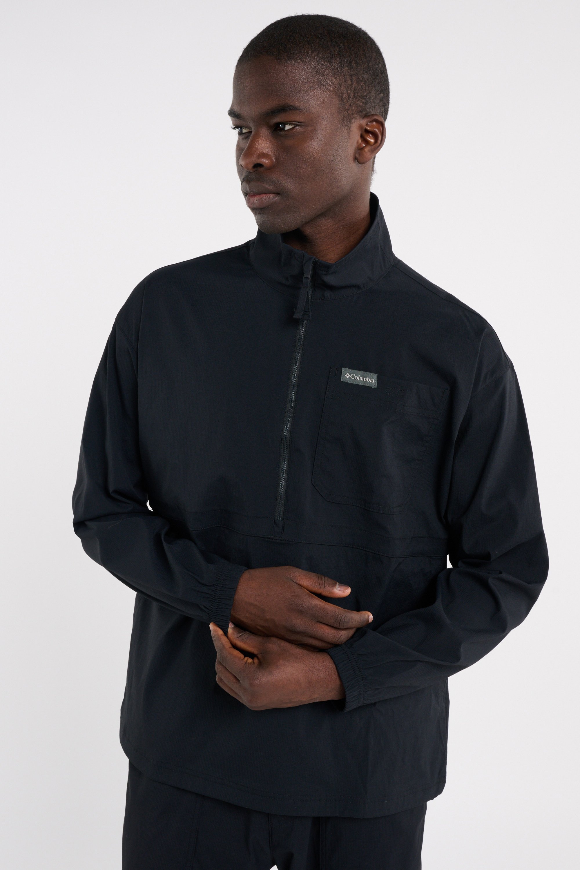 Oversized high-neck jacket Black