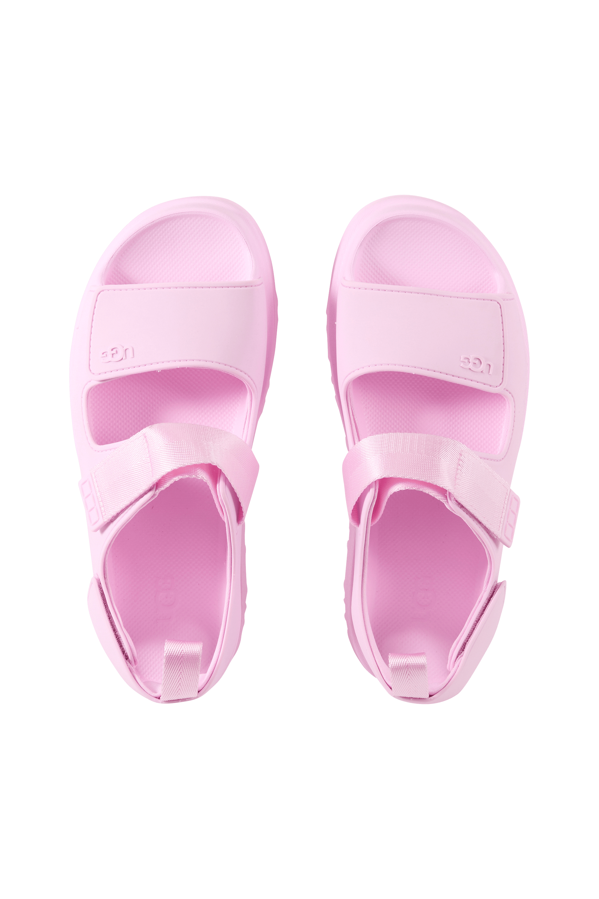 Flat furry sheepskin sandals Pink