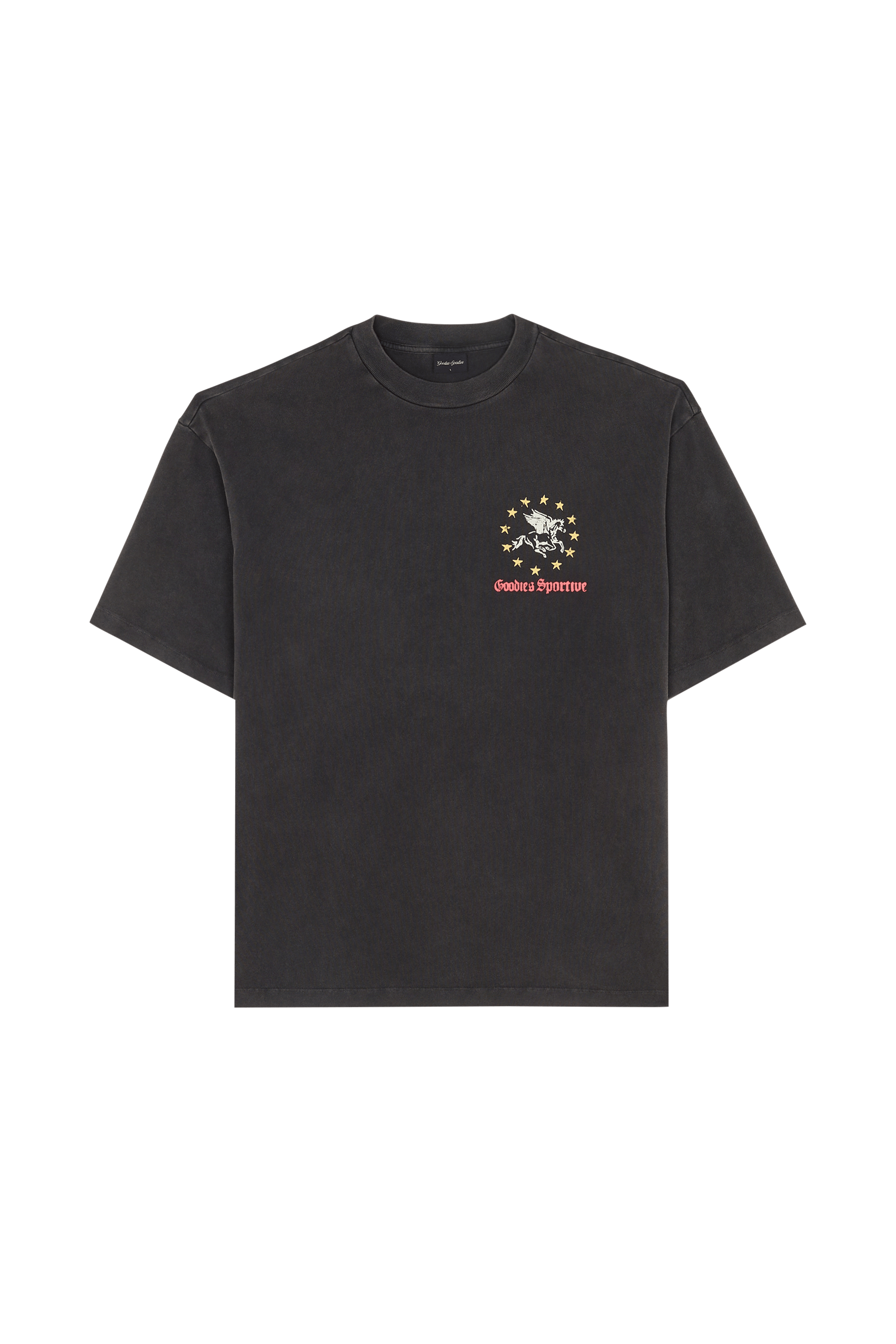 Regular-fit round-neck cotton T-shirt | Black GOODIES SPORTIVE Men