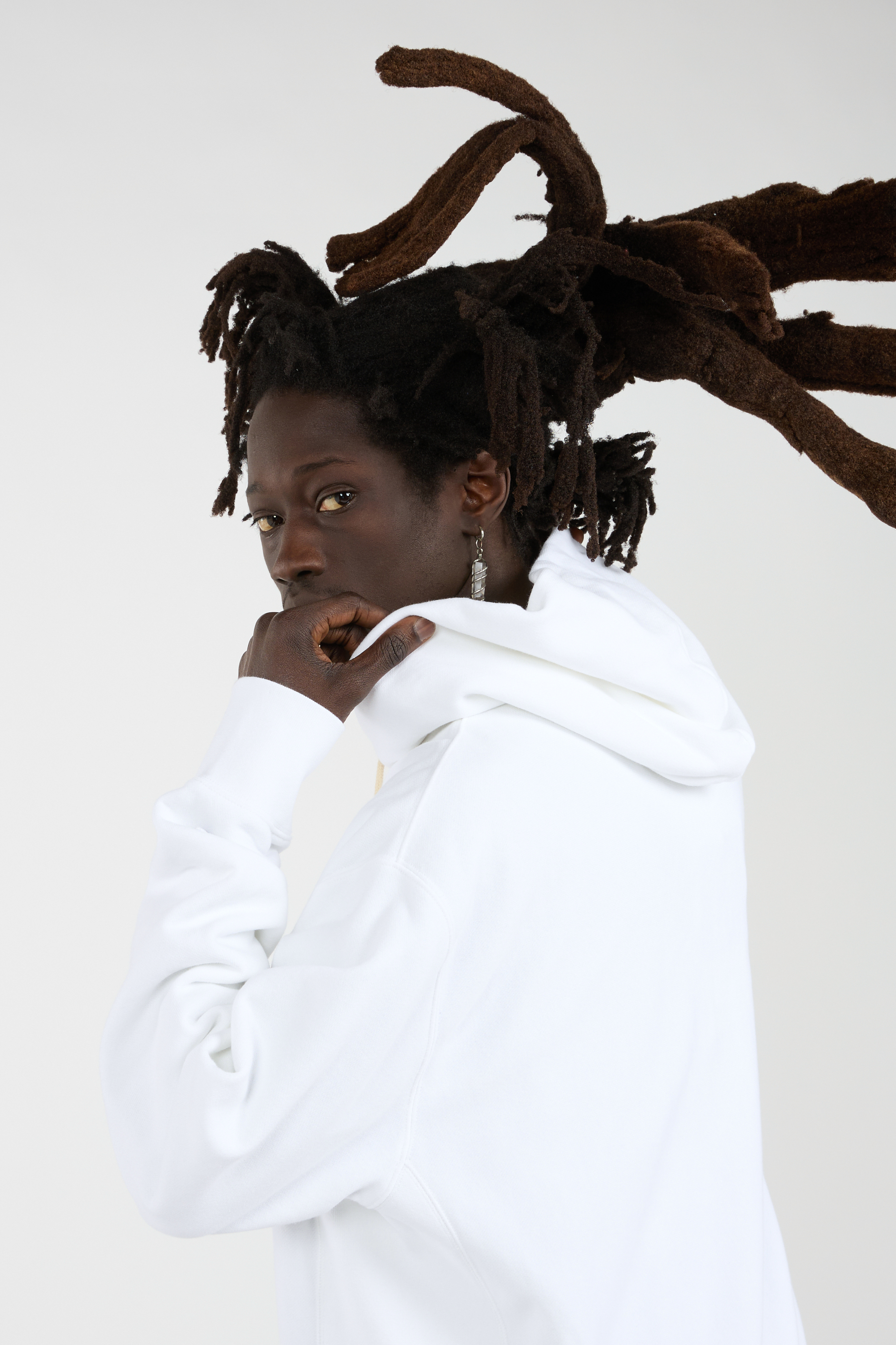 Zippered hoodie White