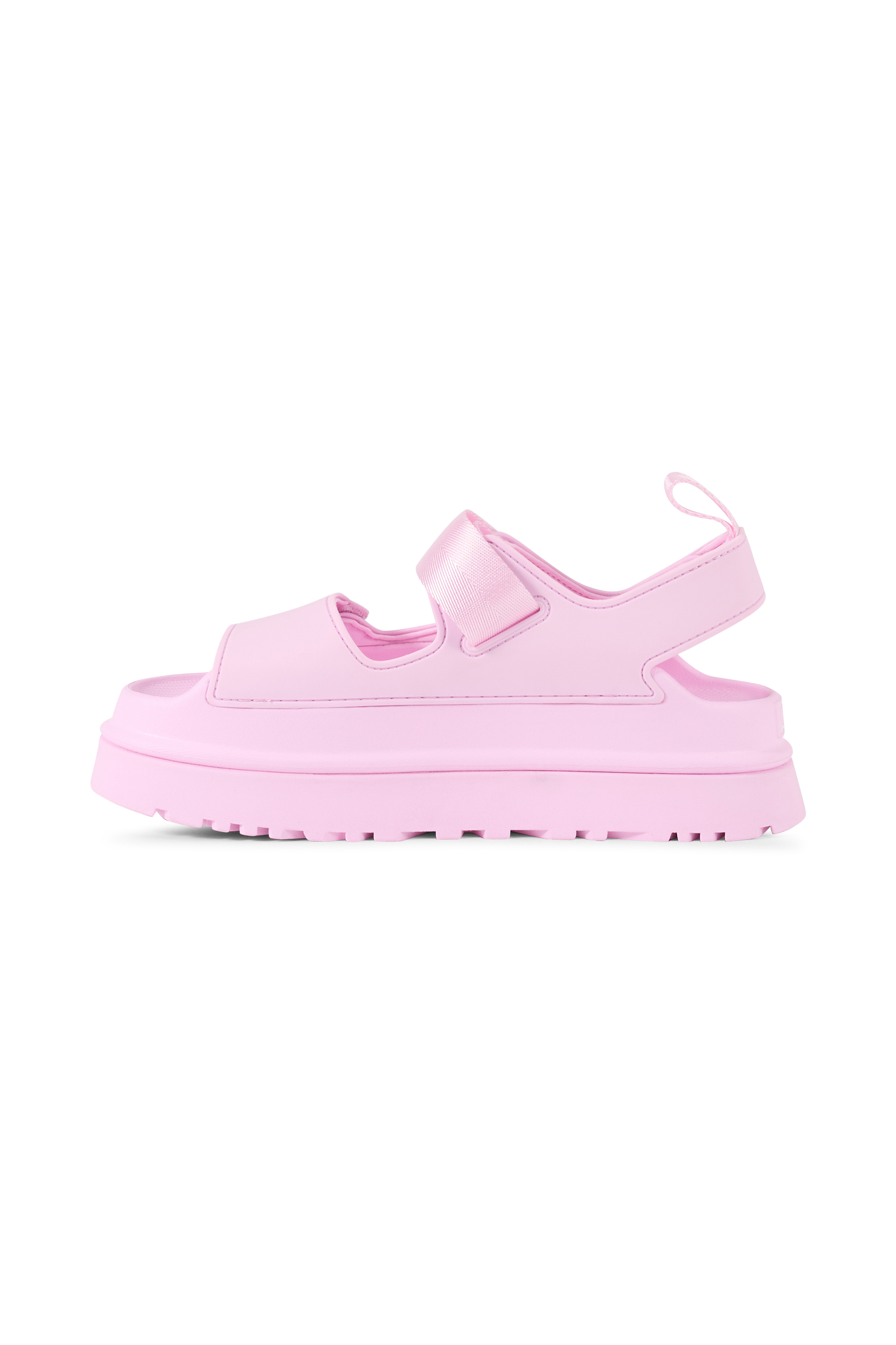 Flat furry sheepskin sandals Pink