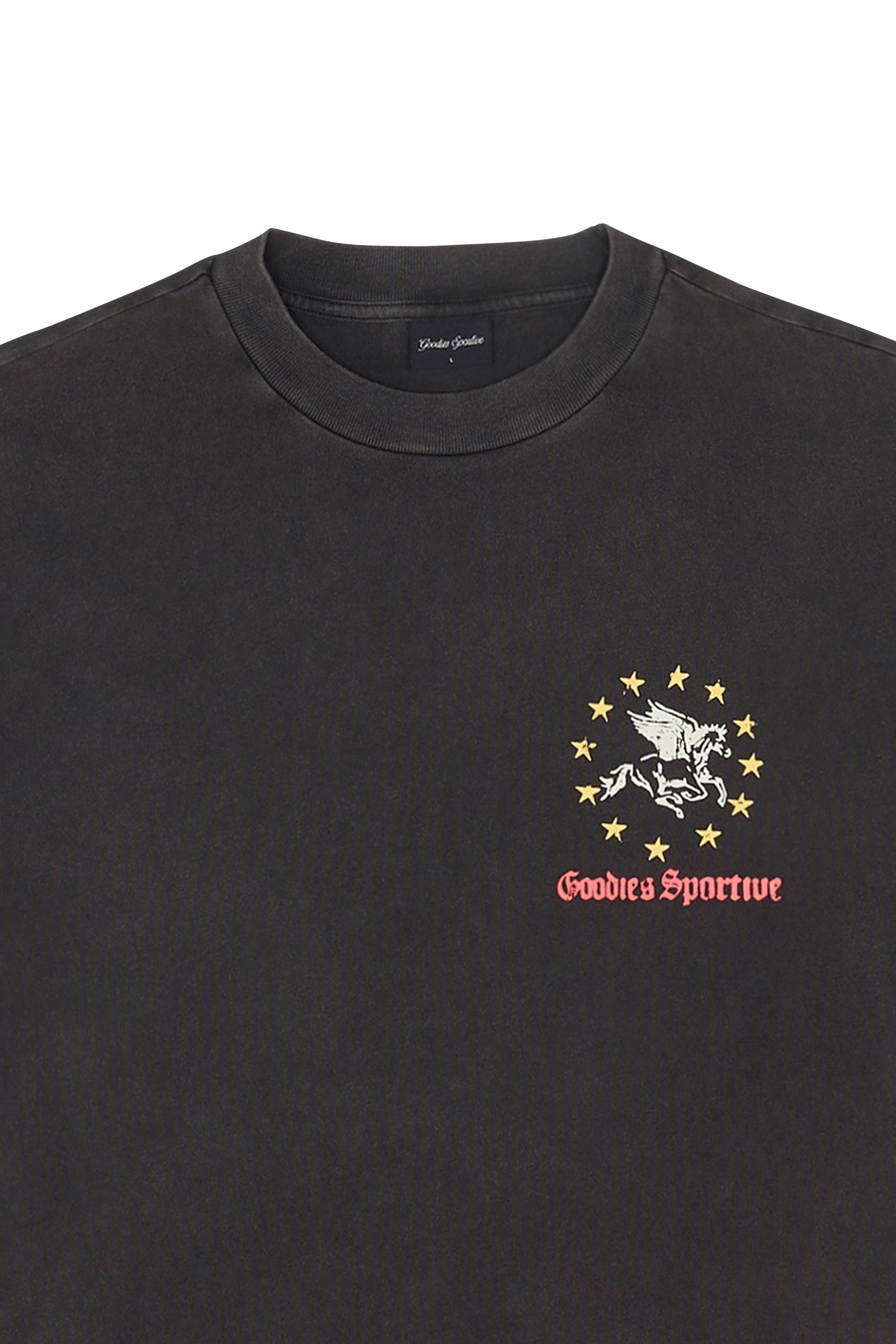 Regular-fit round-neck cotton T-shirt | Black GOODIES SPORTIVE Men