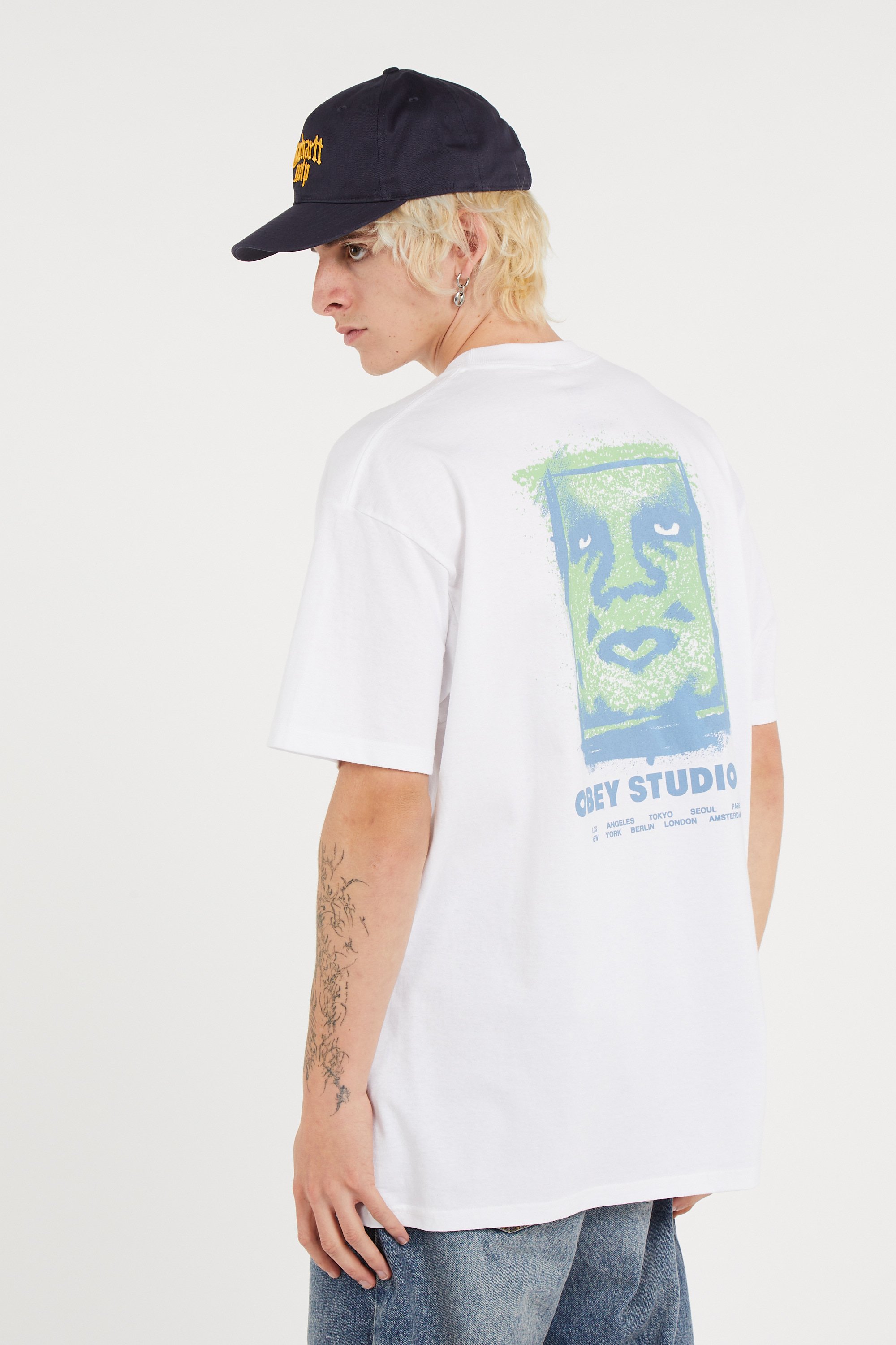 Regular-fit round-neck cotton T-shirt | White OBEY Men