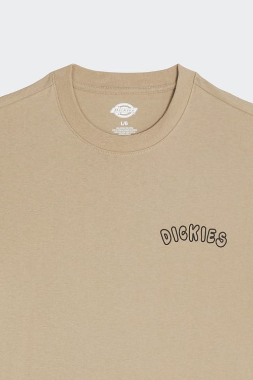 DICKIES Regular-fit round-neck cotton T-shirt Beige