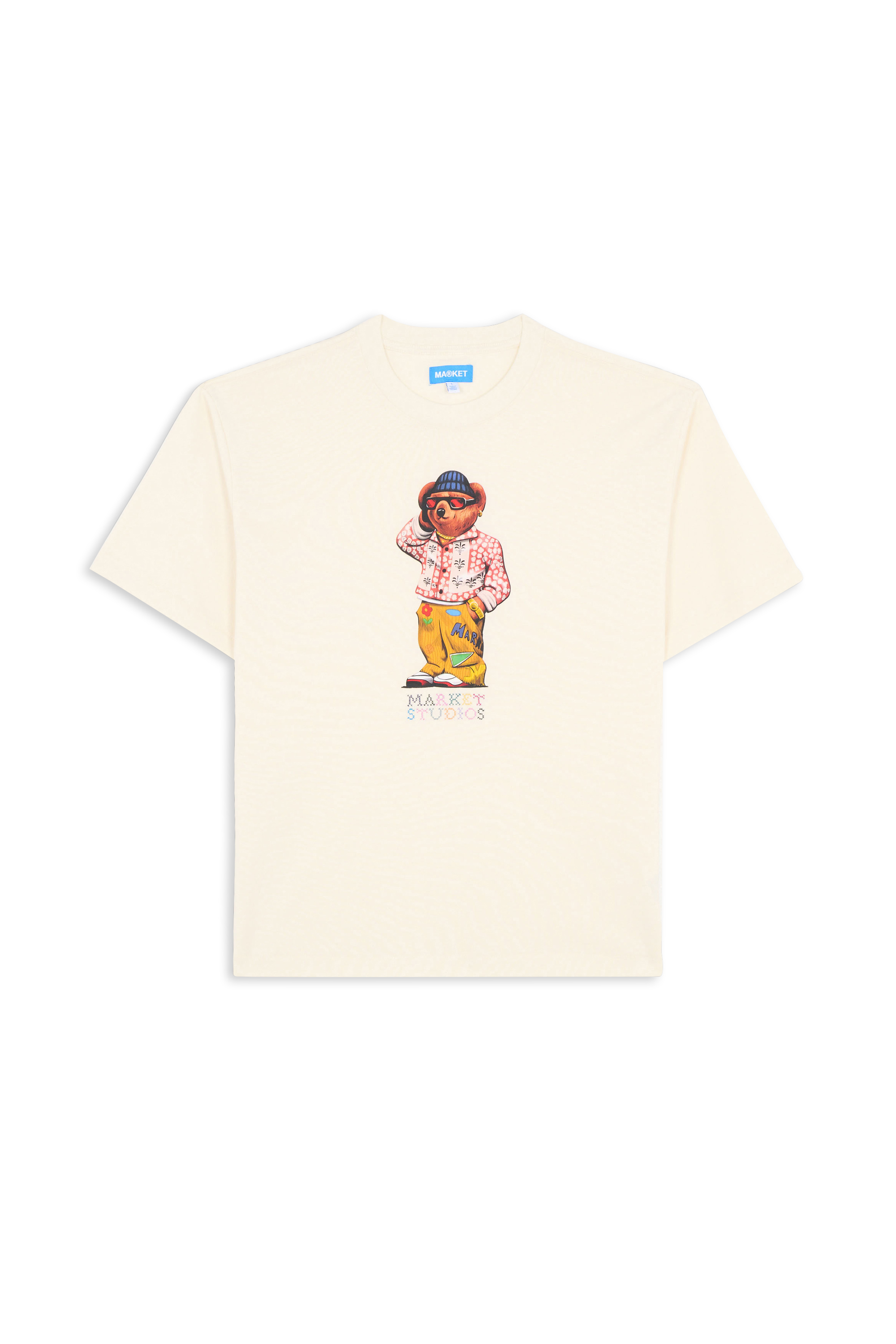 Regular-fit round-neck cotton T-shirt Beige