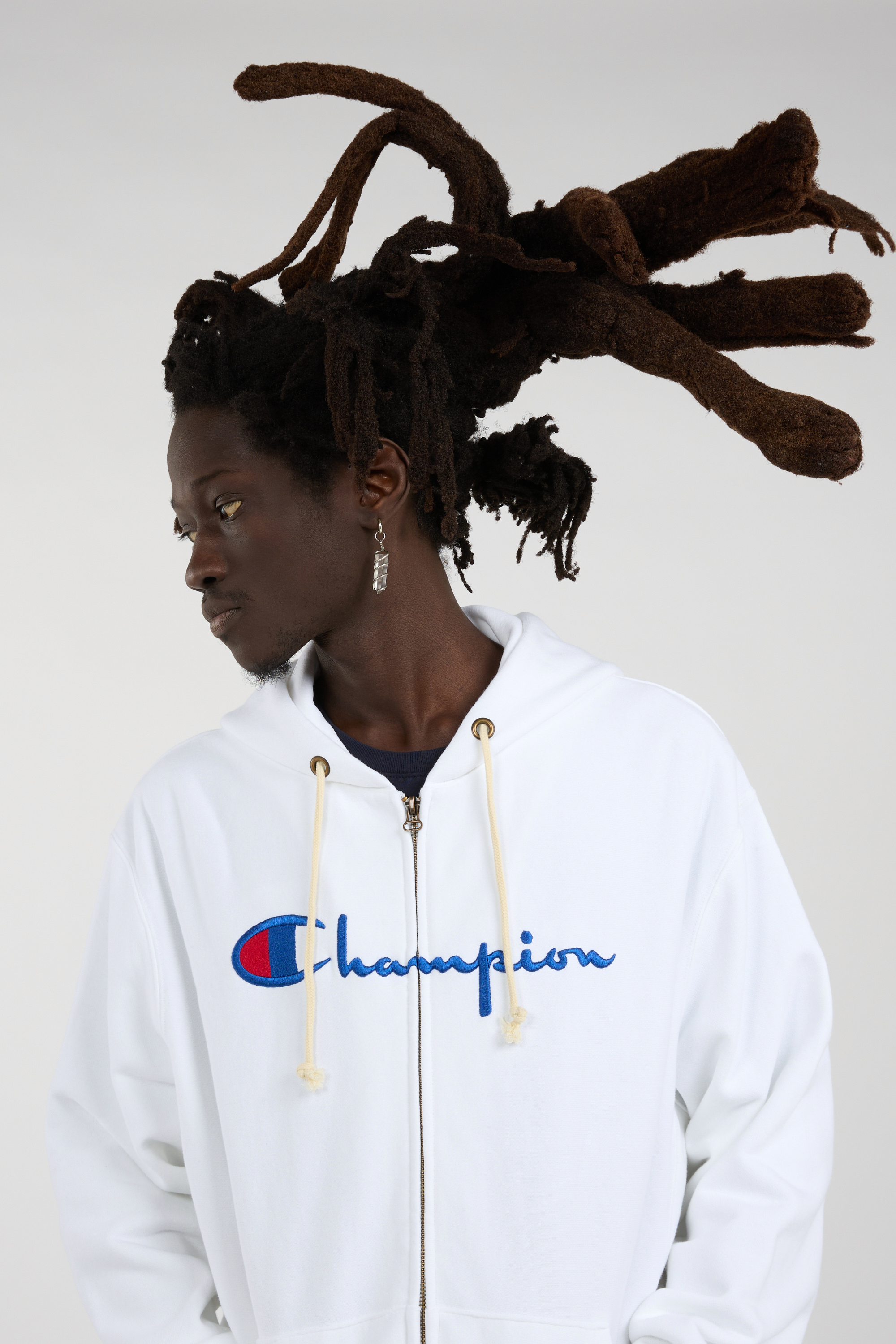 Zippered hoodie White