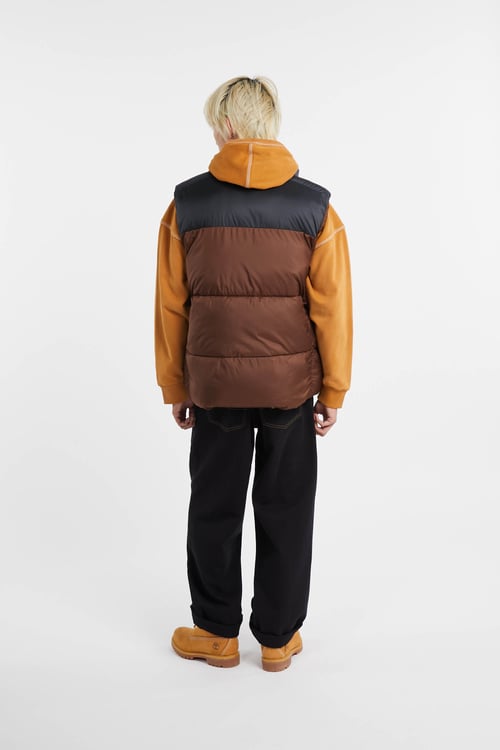COLUMBIA Lightweight quilted padded jacket with high neck Brown