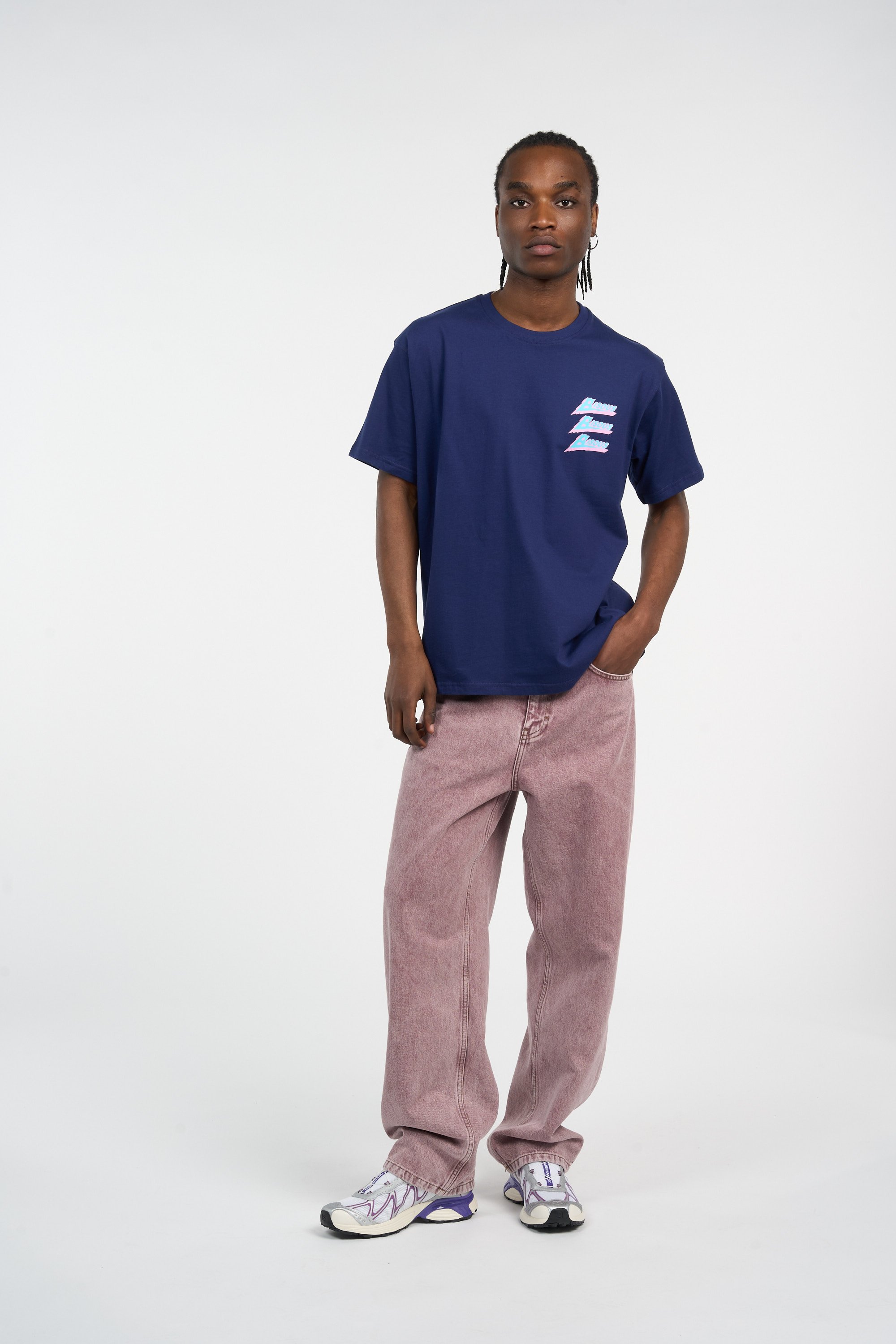 T-shirt BISOUS SKATEBOARDS Blue