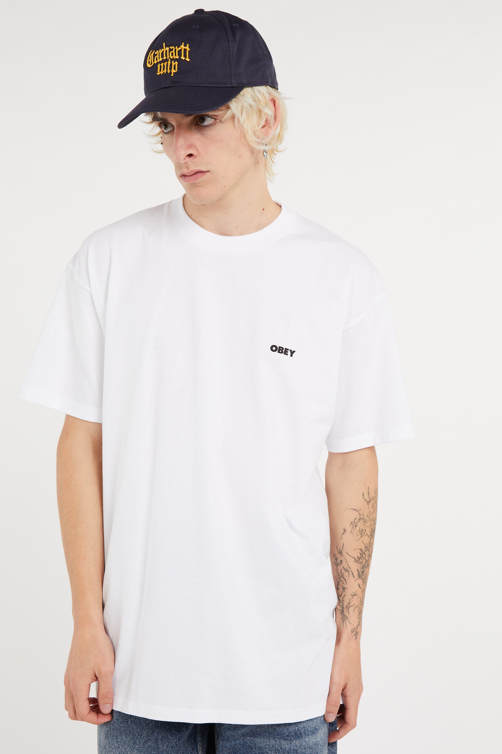 Regular-fit round-neck cotton T-shirt | White OBEY Men