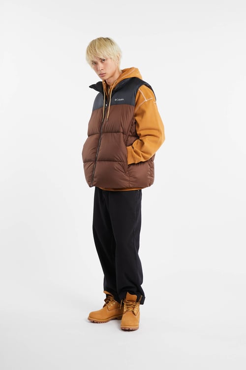 COLUMBIA Lightweight quilted padded jacket with high neck Brown
