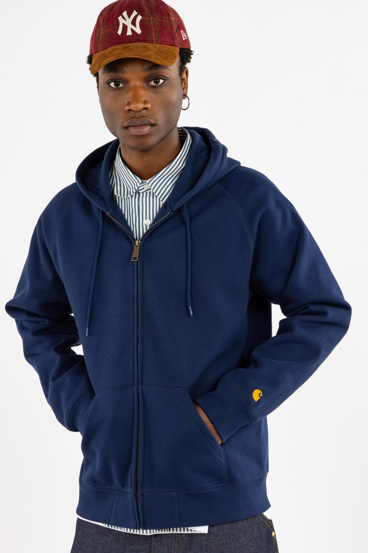 Hoodie zippé Bleu