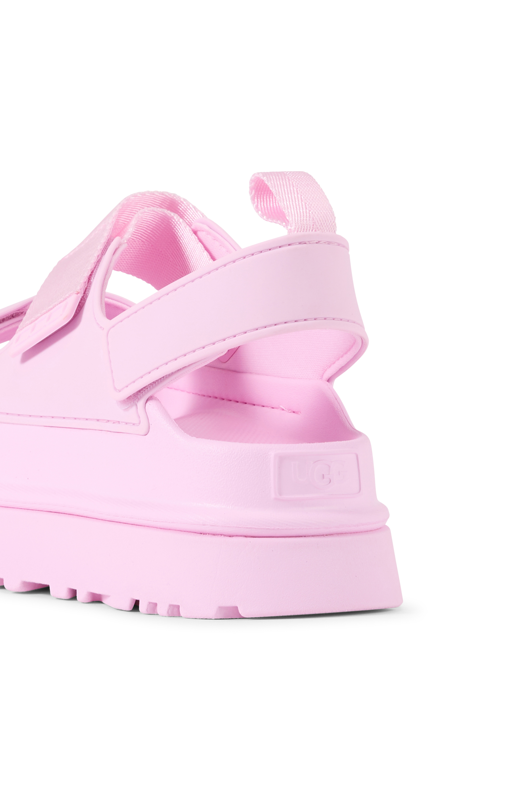 Flat furry sheepskin sandals Pink