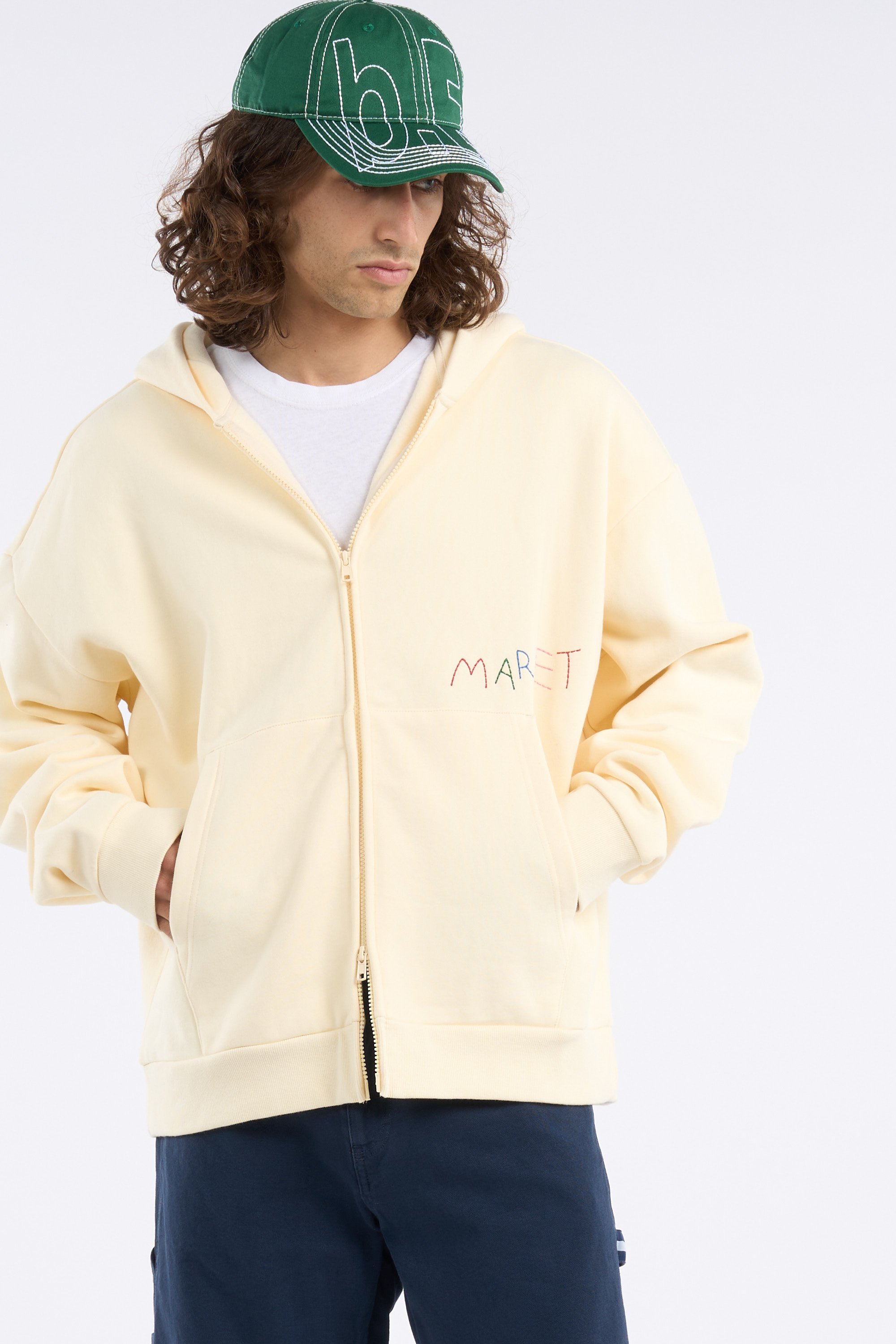 Hoodie zippé Beige