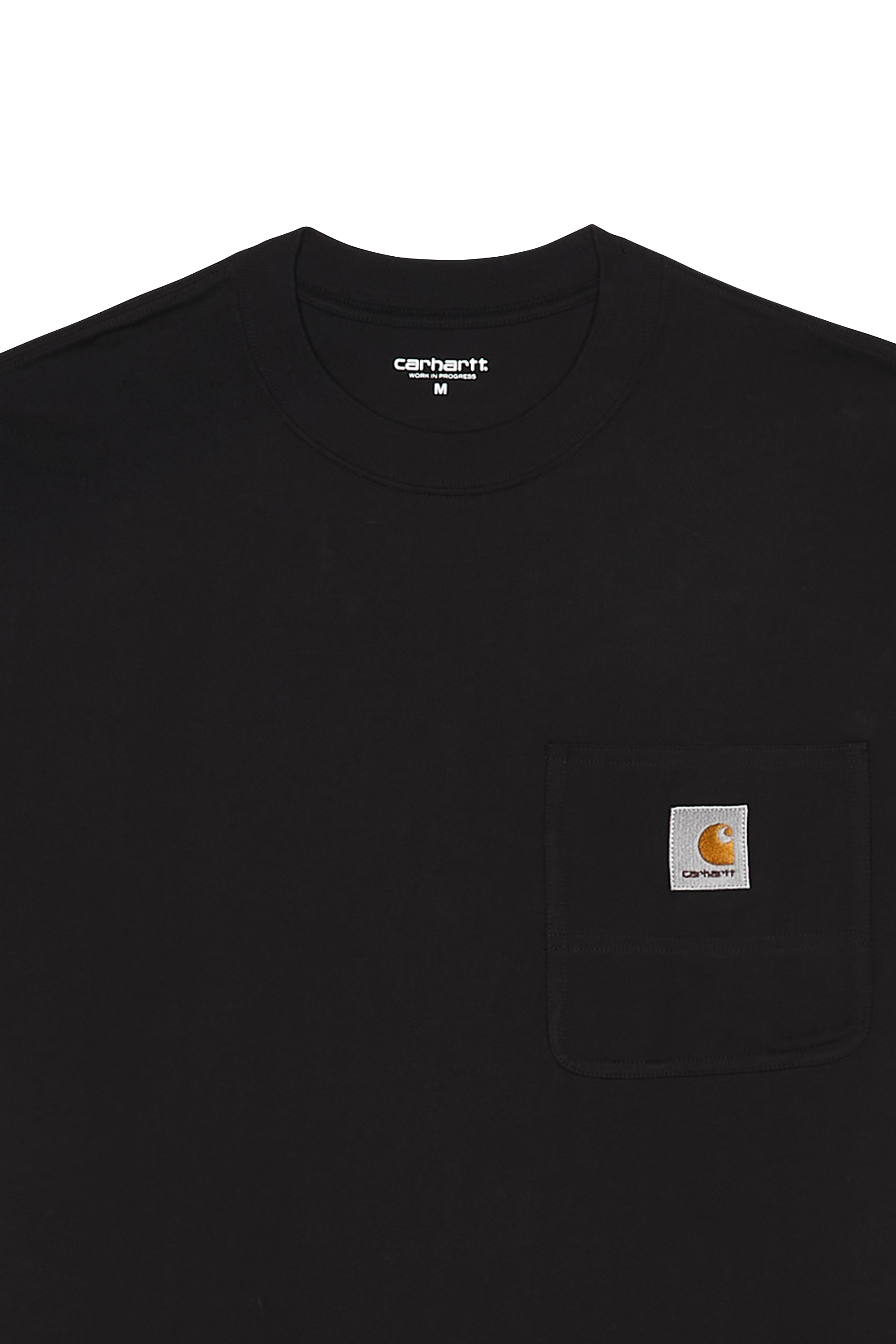 Regular-fit round-neck cotton T-shirt Black