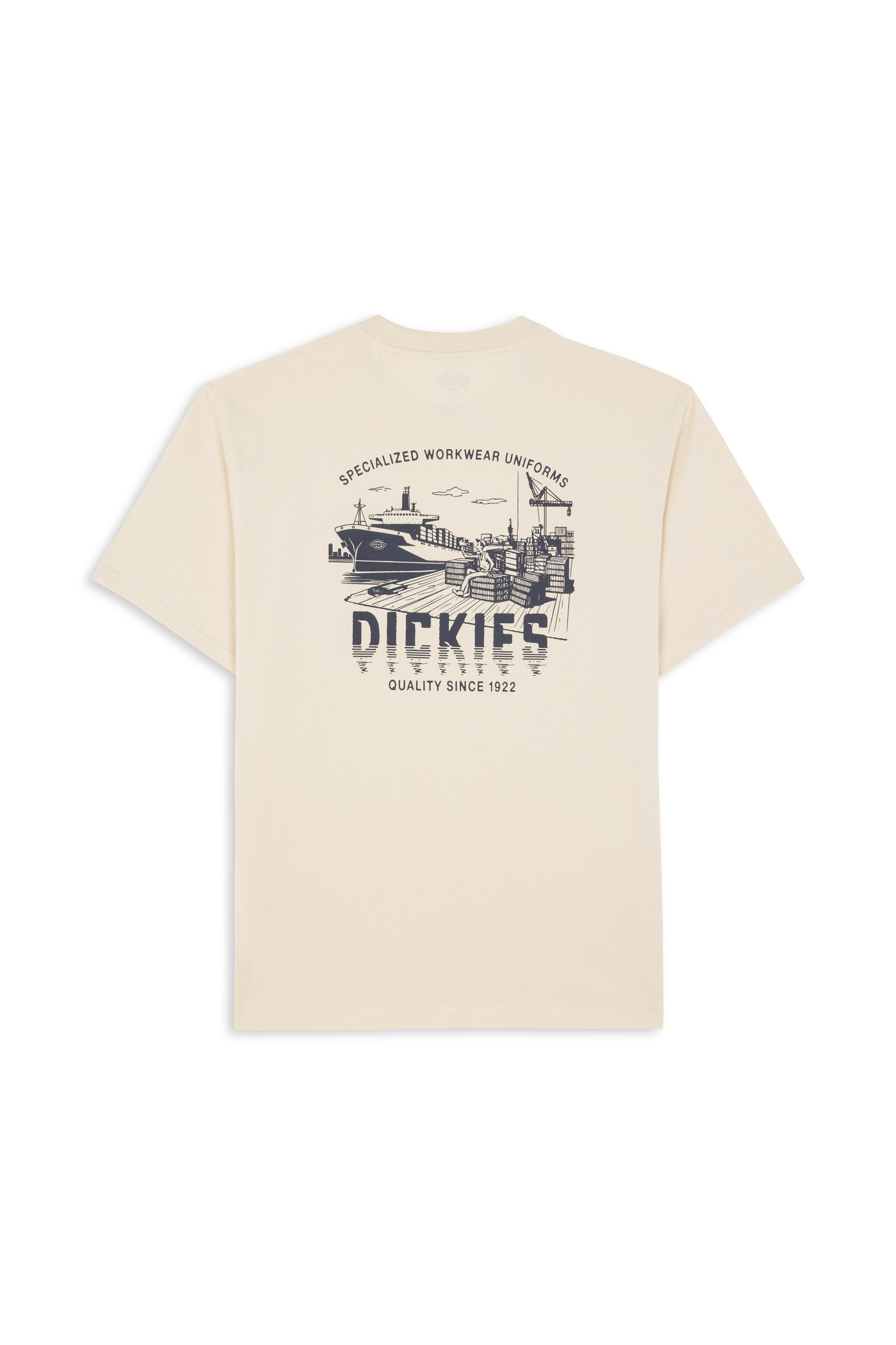 Regular-fit round-neck cotton T-shirt Beige