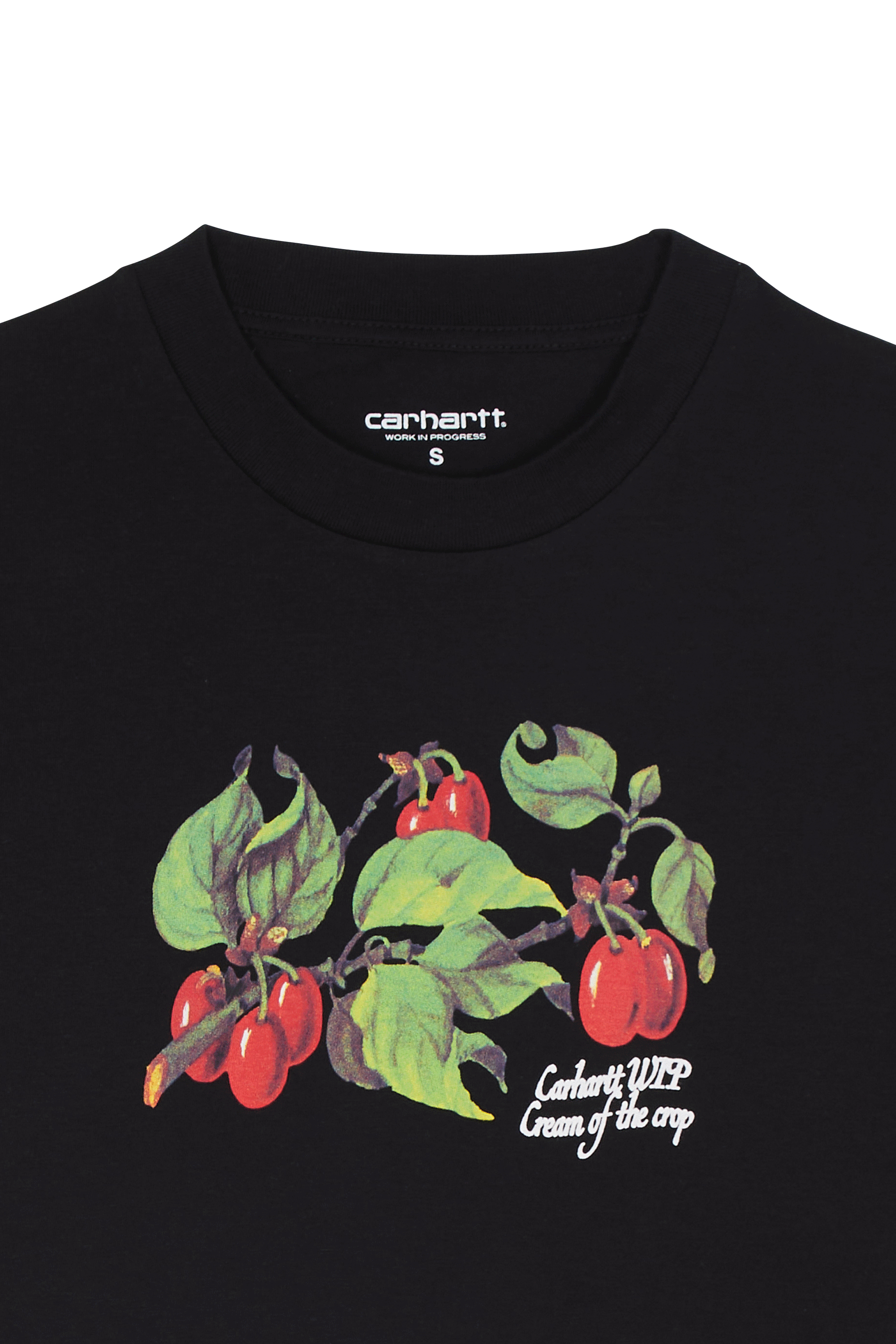 Regular-fit round-neck cotton T-shirt Black