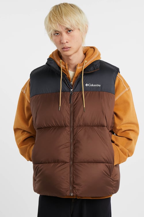 COLUMBIA Lightweight quilted padded jacket with high neck Brown