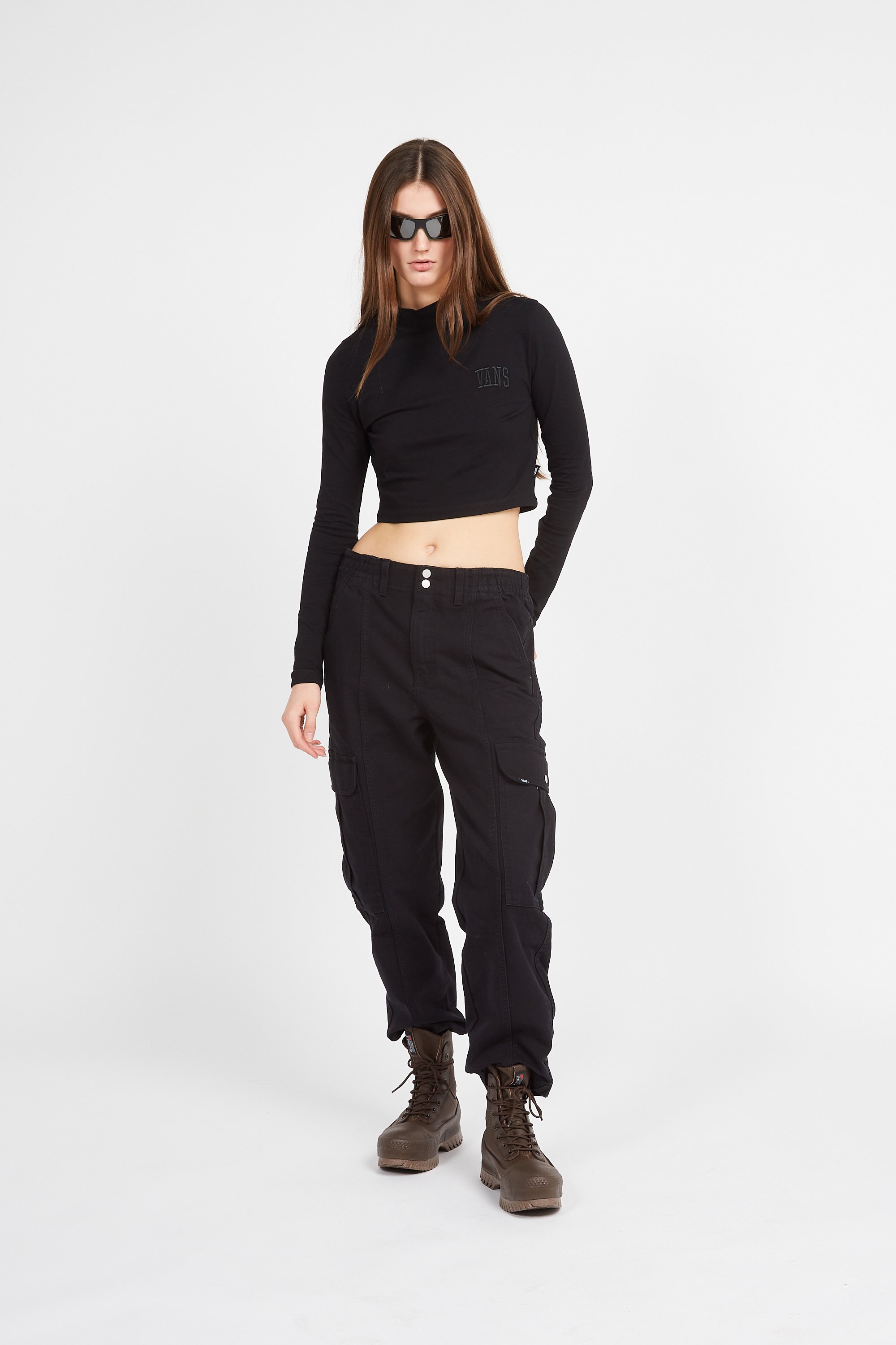 Heeled leather mid-calf boots | Black by CONVERSE Heeled leather mid-calf boots Black