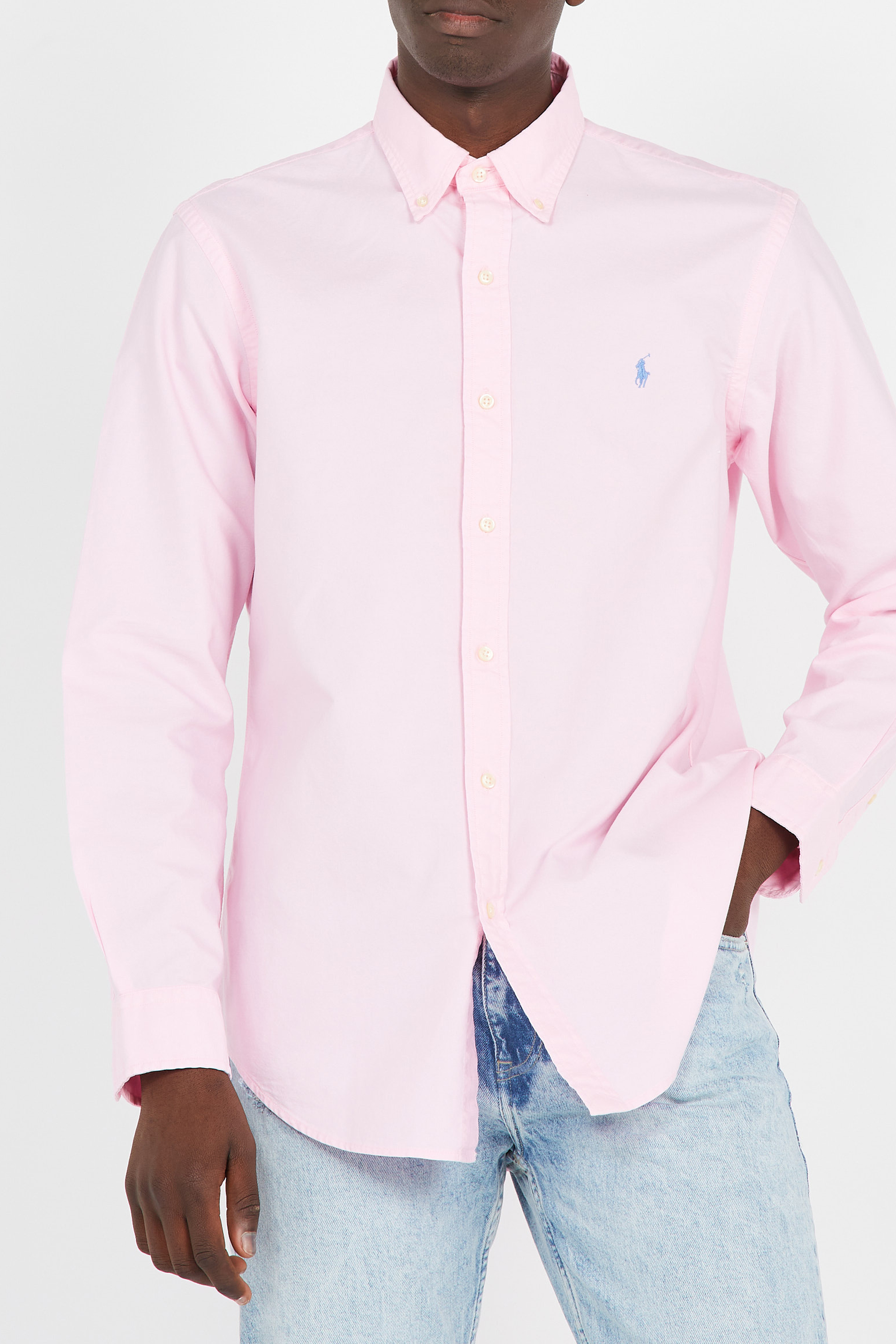Chemise droite col classique en coton | Rose POLO RALPH LAUREN Homme