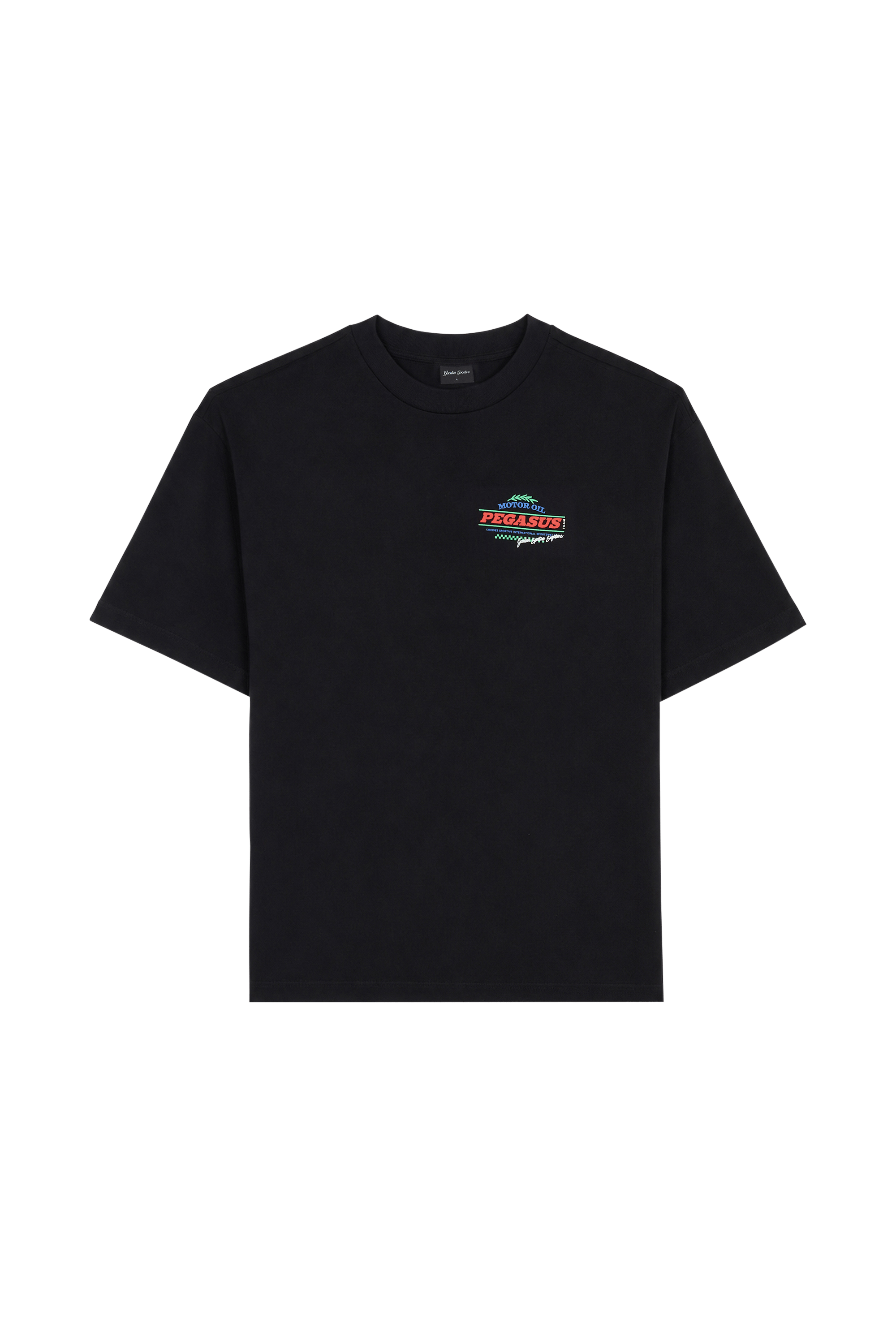 Regular-fit round-neck cotton T-shirt | Black GOODIES SPORTIVE Men