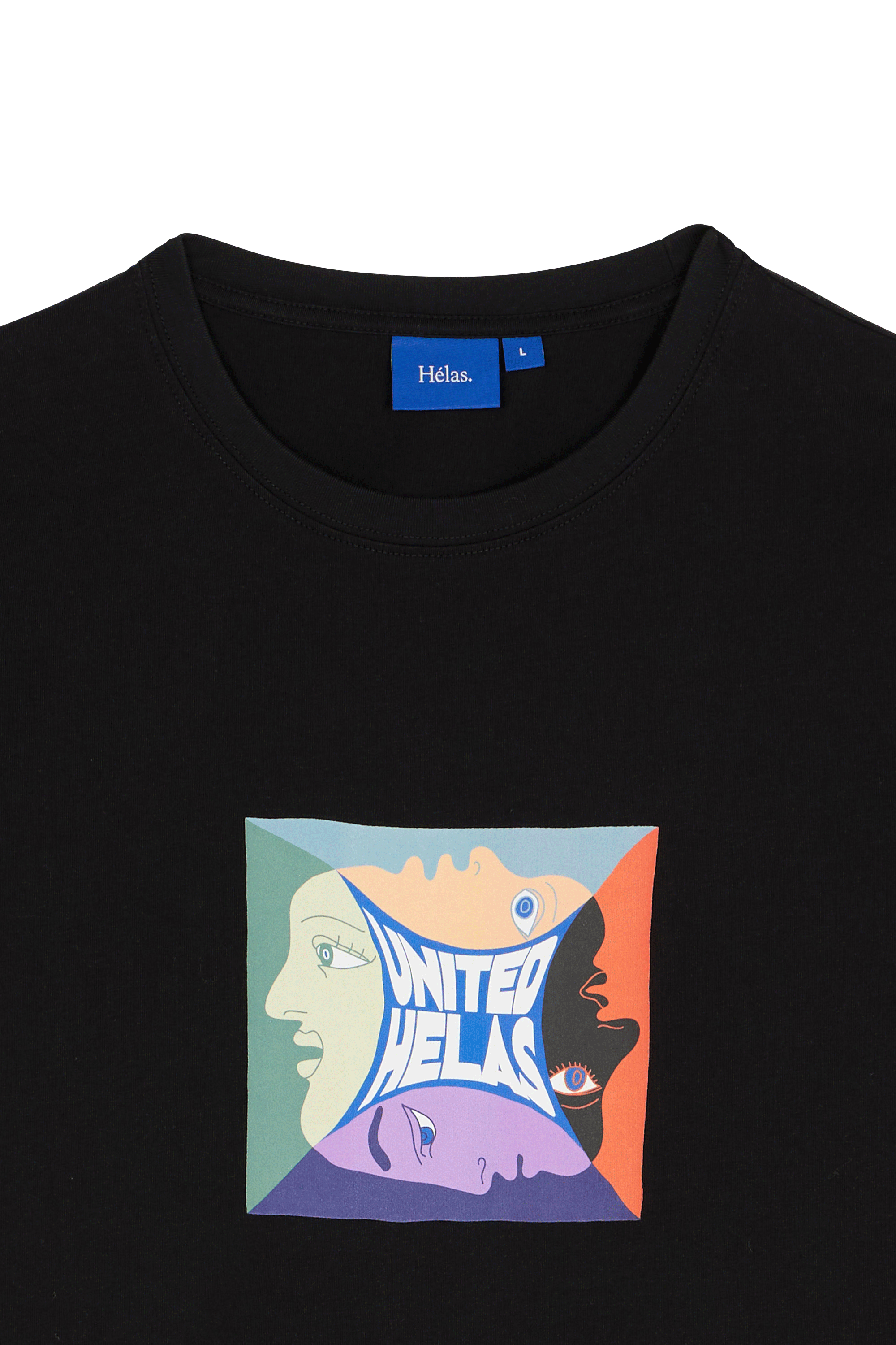Regular-fit round-neck cotton T-shirt HELAS Black