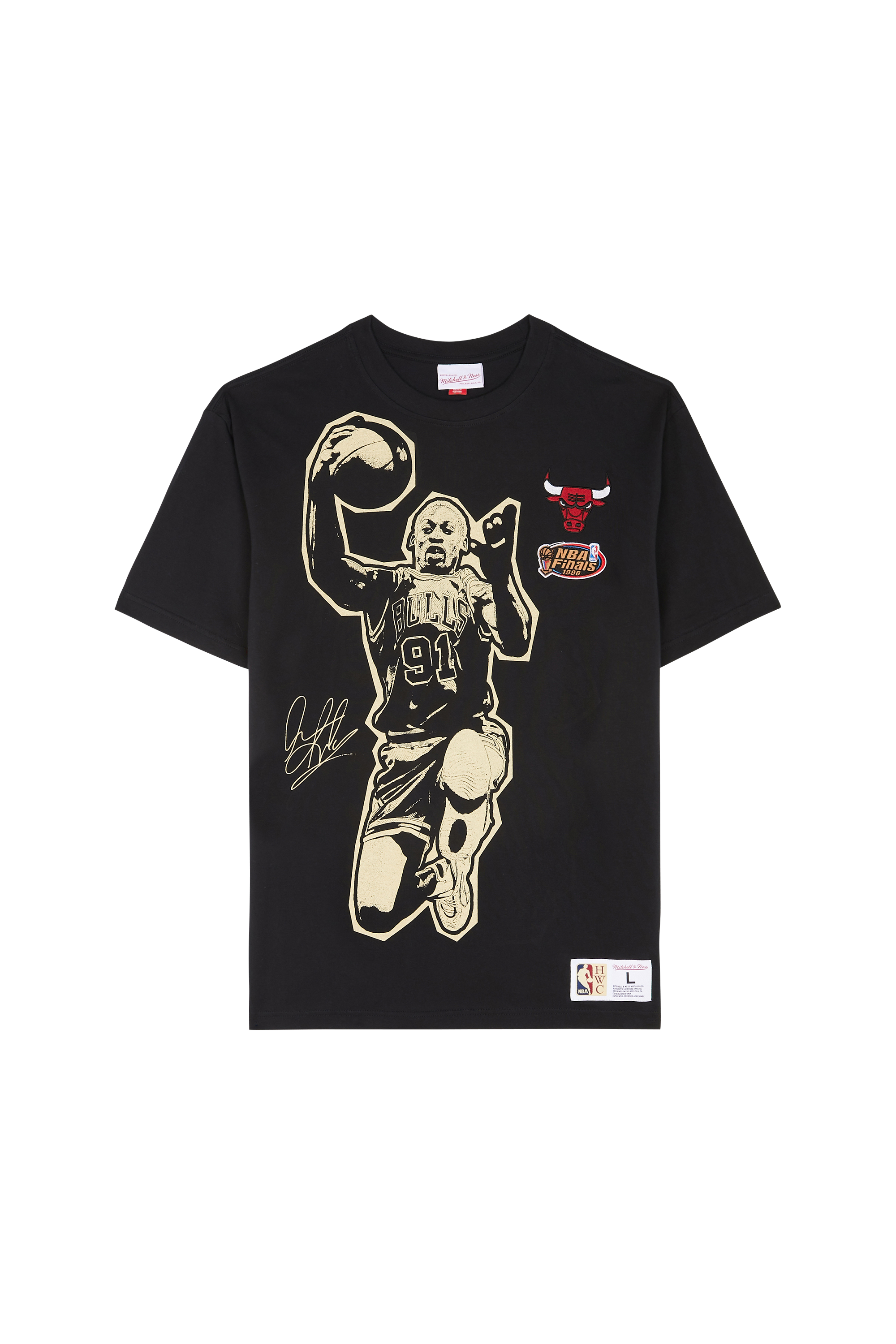 Regular-fit round-neck cotton T-shirt Black