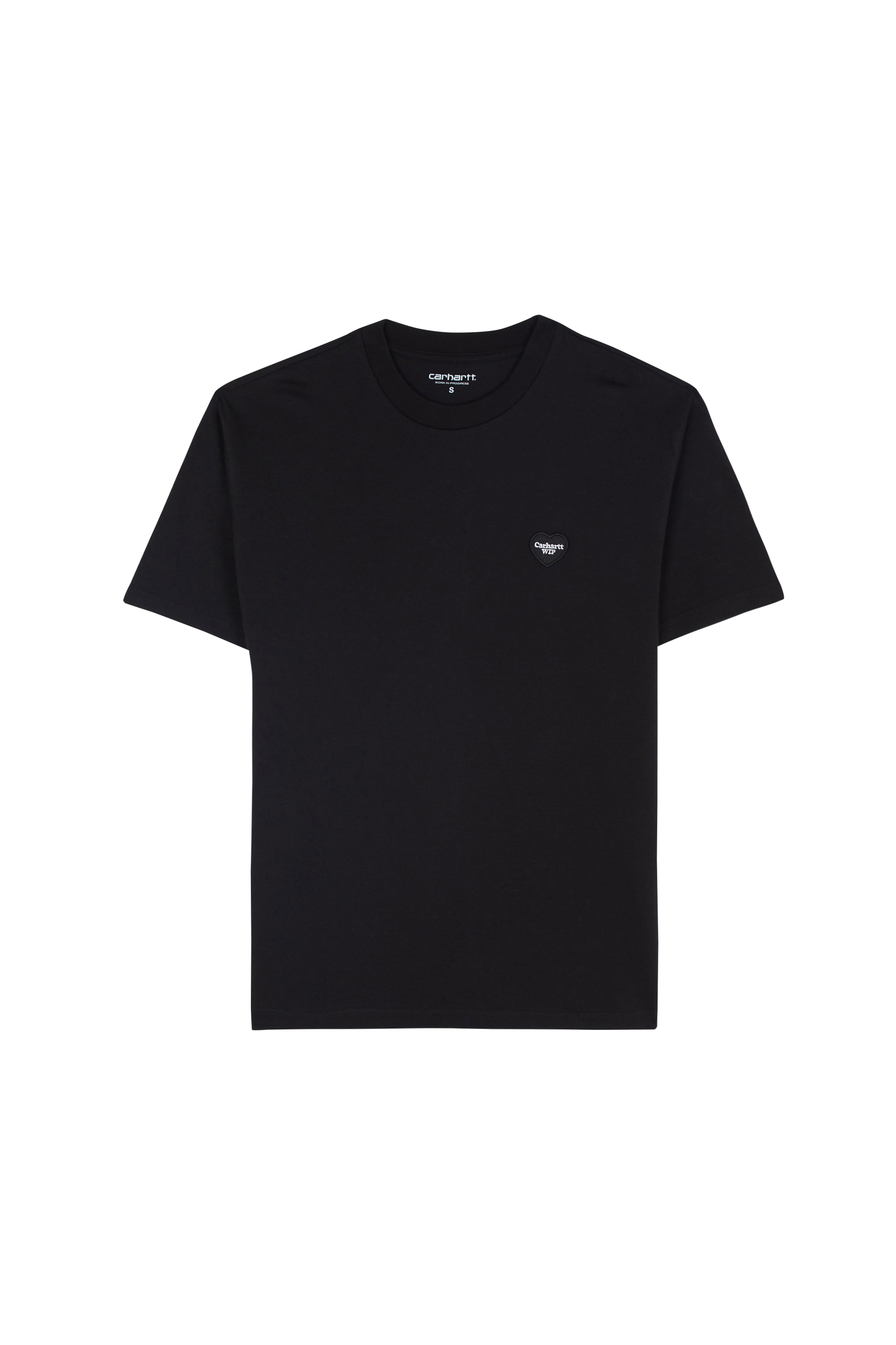 Regular-fit round-neck cotton T-shirt Black
