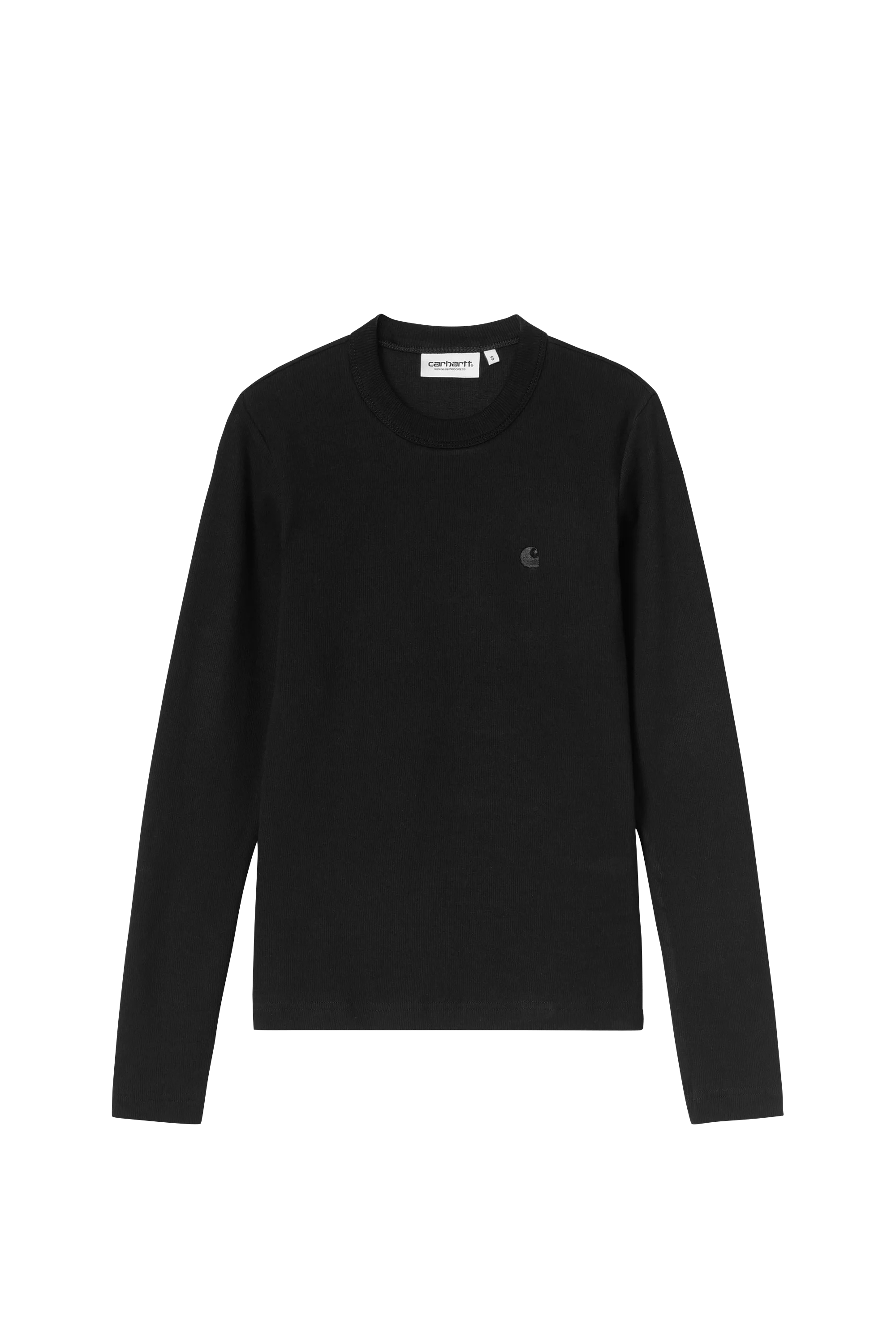 Regular-fit round-neck cotton T-shirt W LS PHILIPA Black