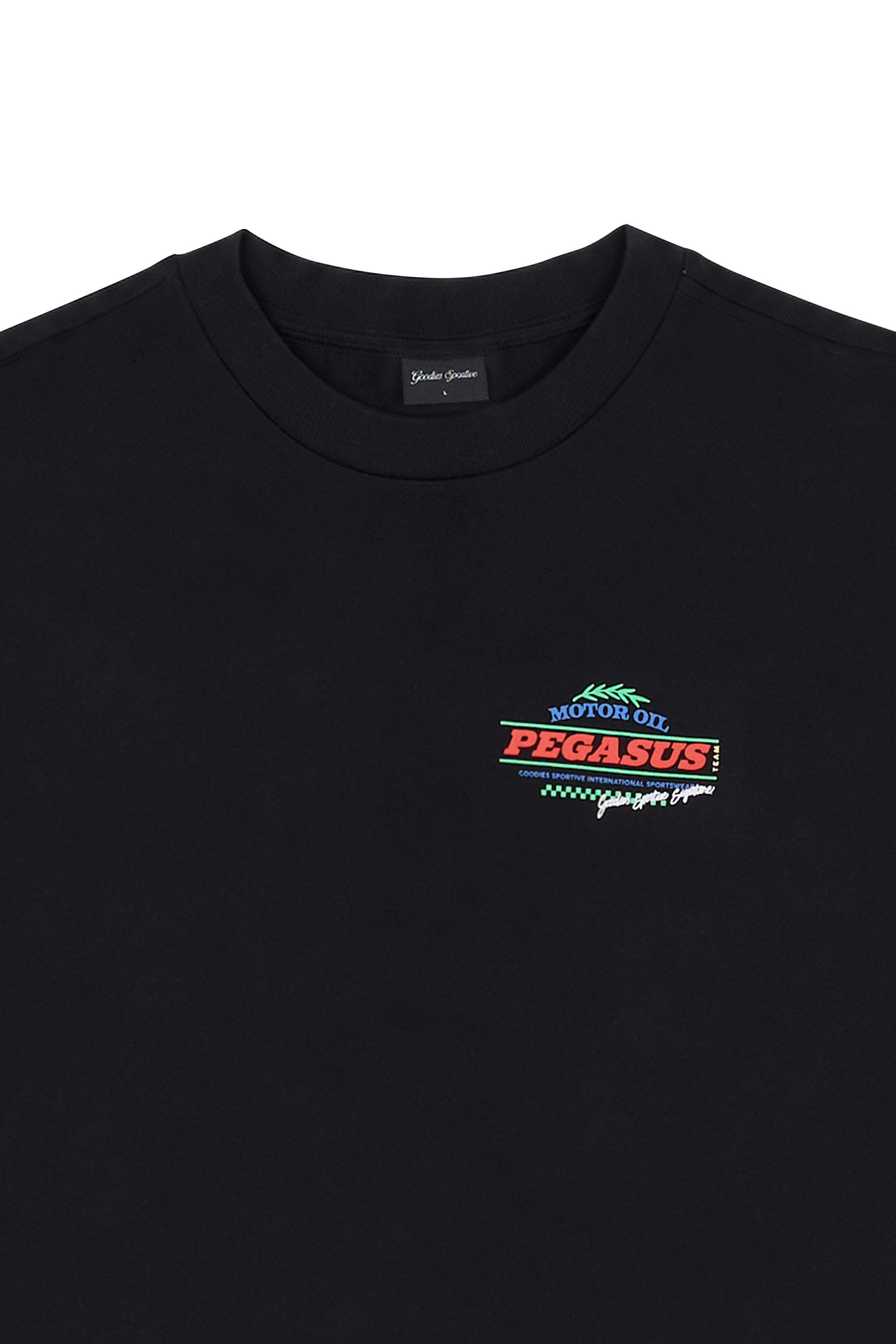 Regular-fit round-neck cotton T-shirt | Black GOODIES SPORTIVE Men