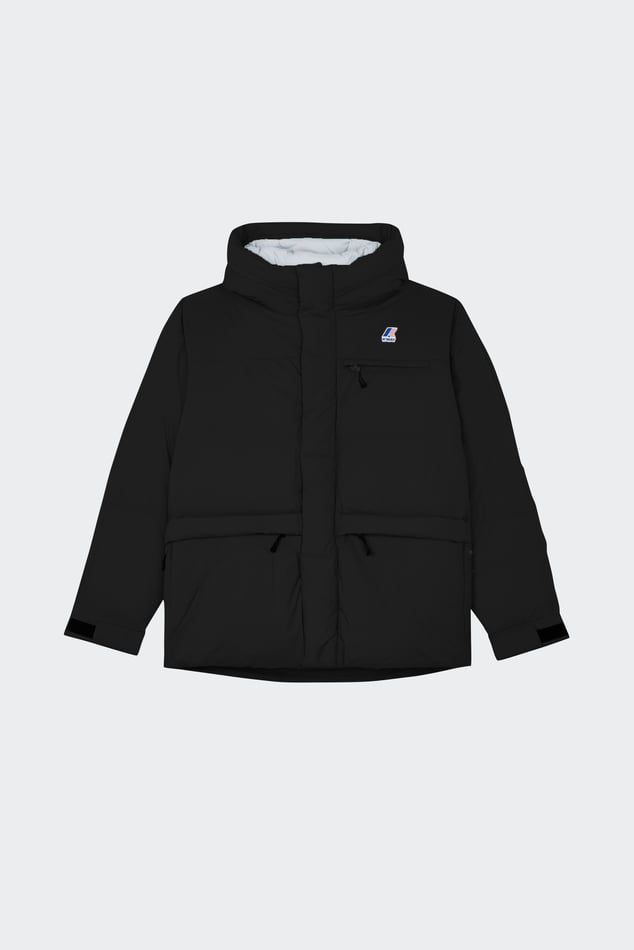 Doudoune-parka chaude capuche et fourrure détachable, combo noir et Doudoune-parka chaude capuche et fourrure détachable, combo noir et