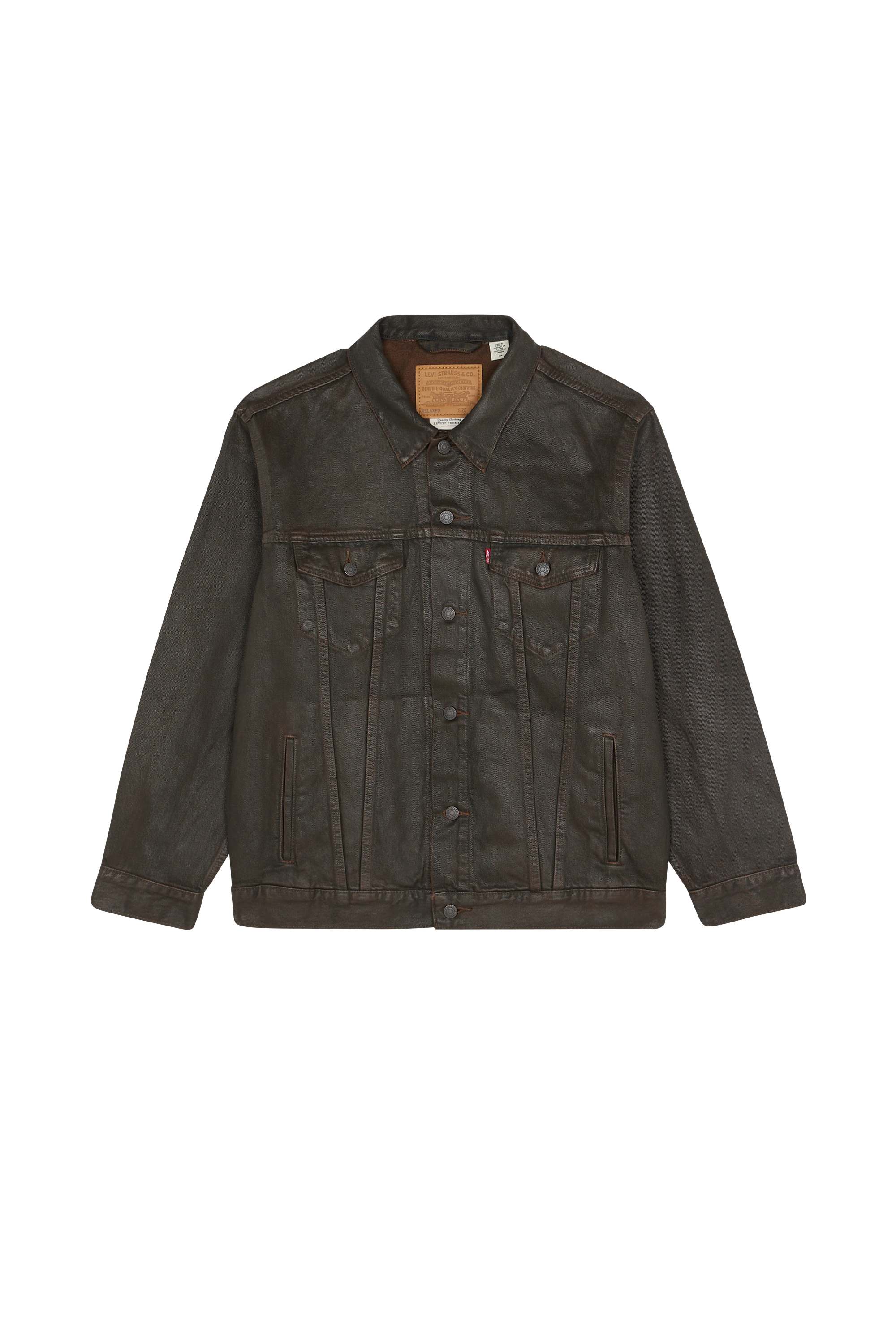 Veste RELAXED FIT TRUCKER Brown wood coated trucker