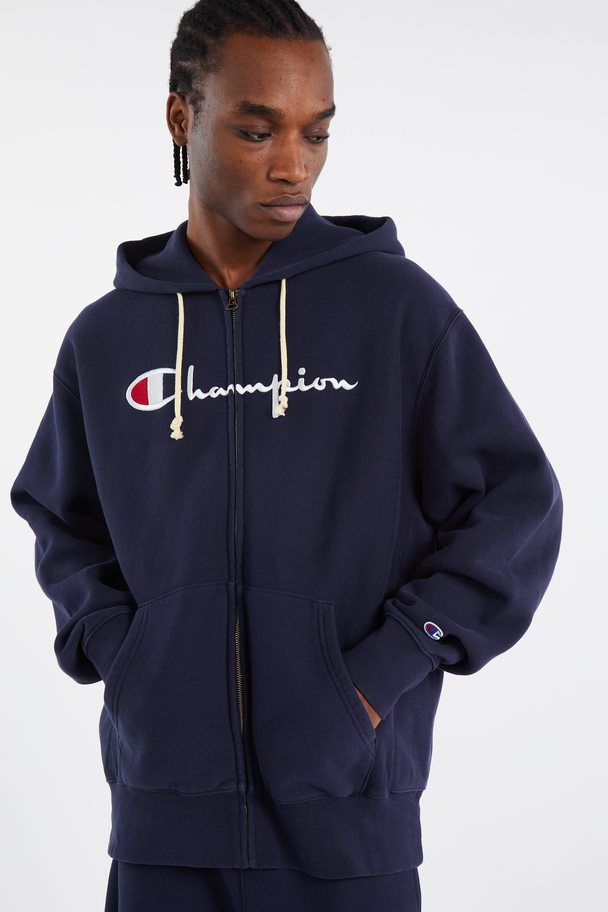 Hoodie zippé Bleu