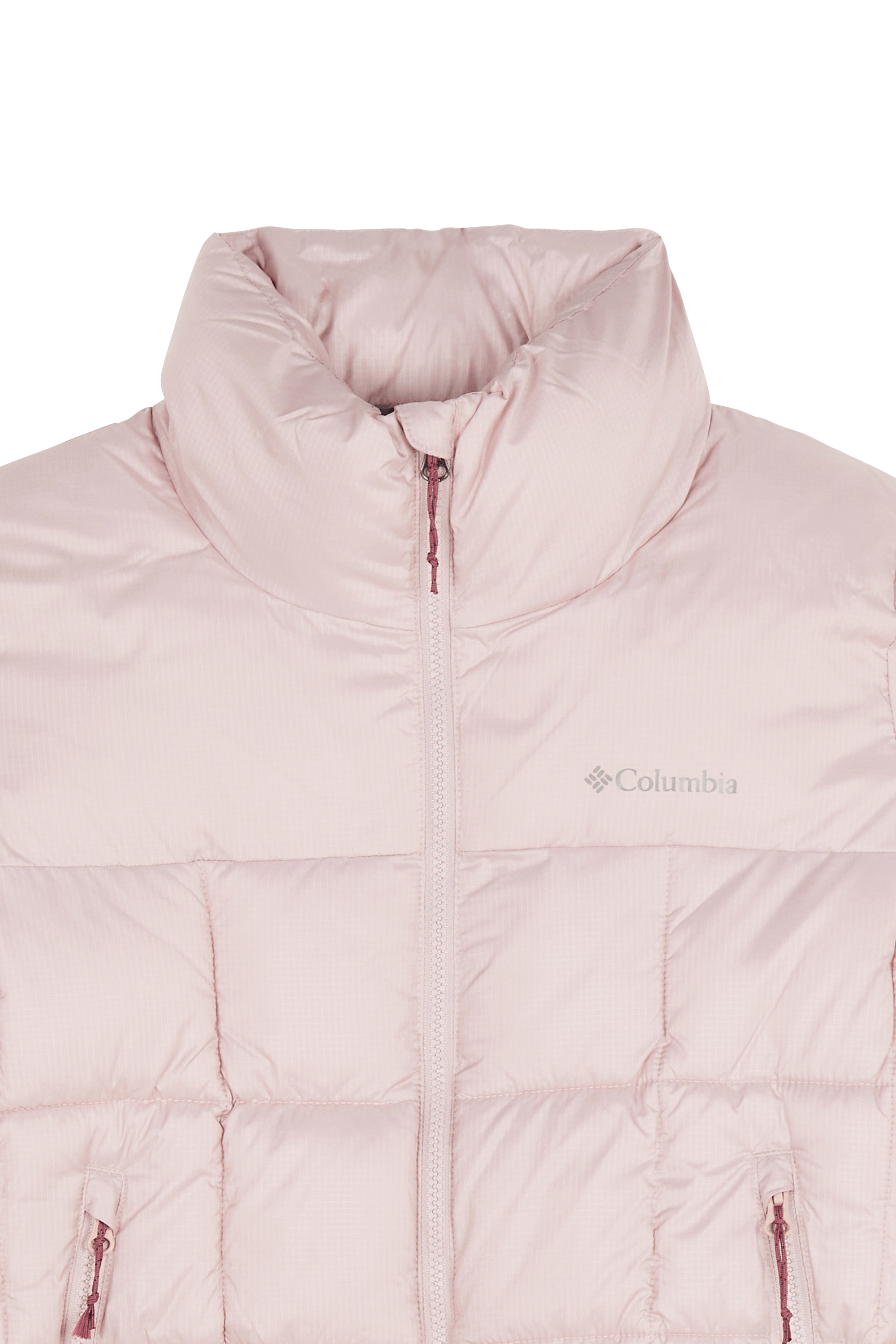 Zipped high-neck colorblock padded jacket with hood | Pink COLUMBIA Women