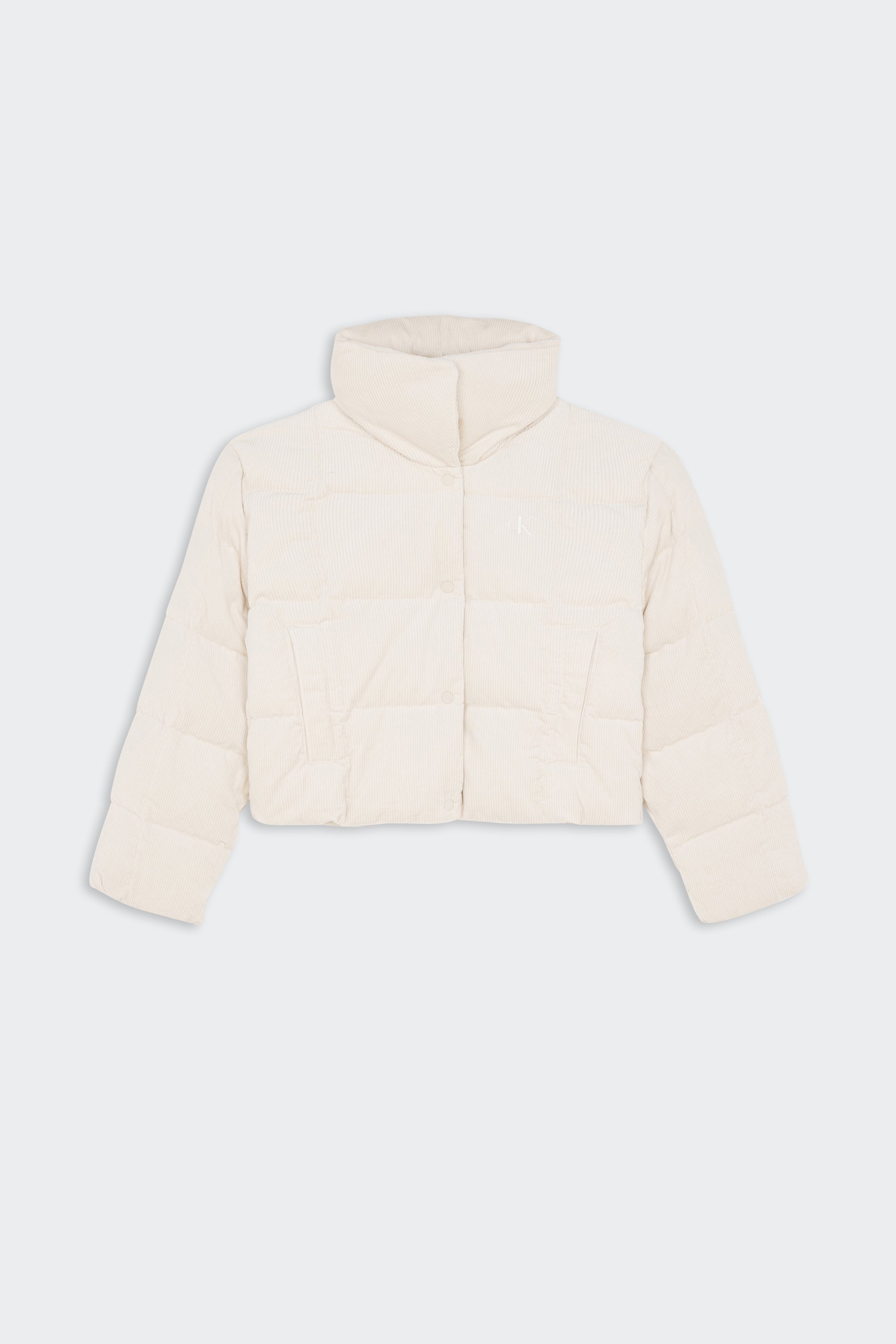 Lightweight quilted padded jacket with high neck | White by CALVIN KLEIN Lightweight quilted padded jacket with high neck White