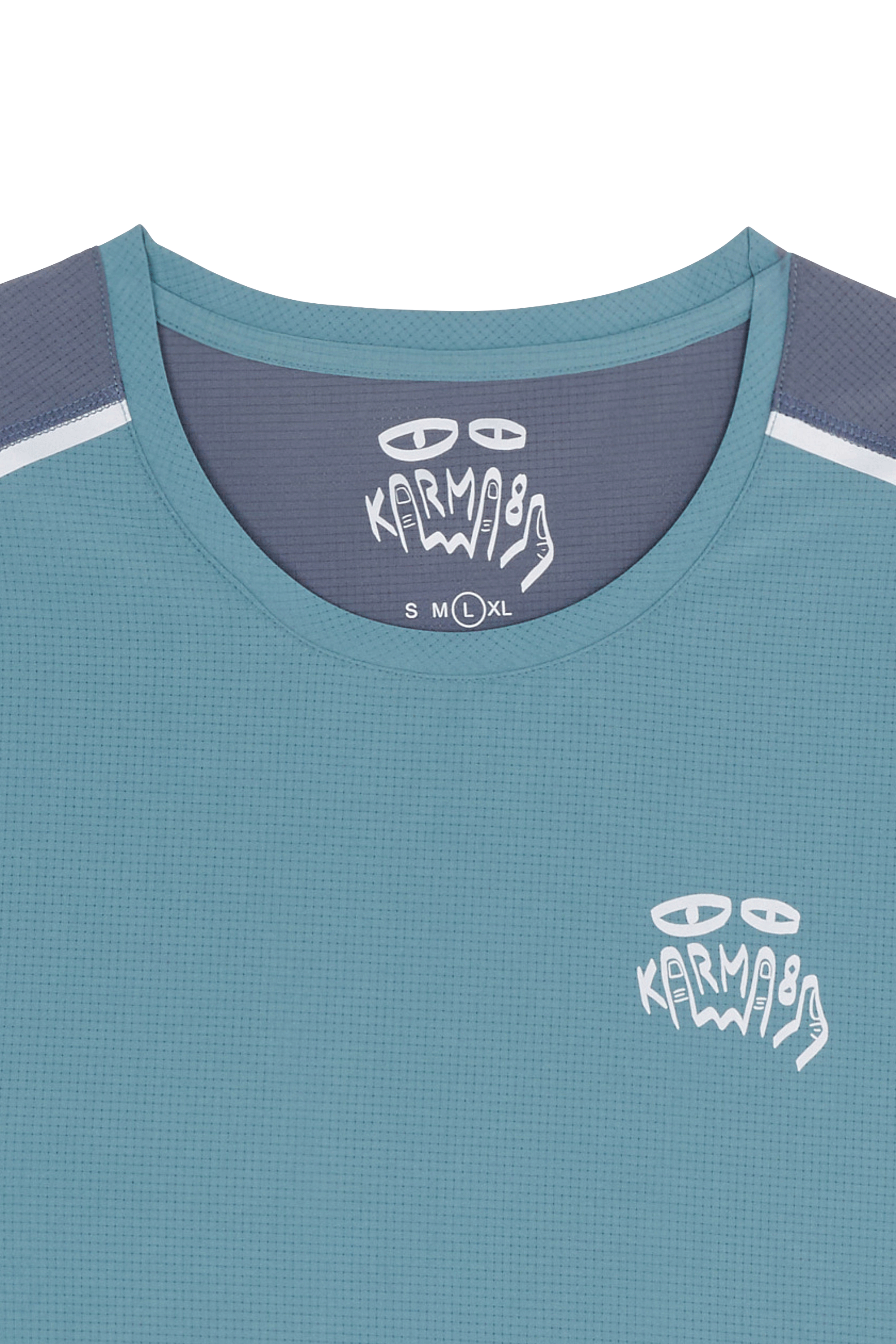 Regular-fit round-neck cotton T-shirt Blue