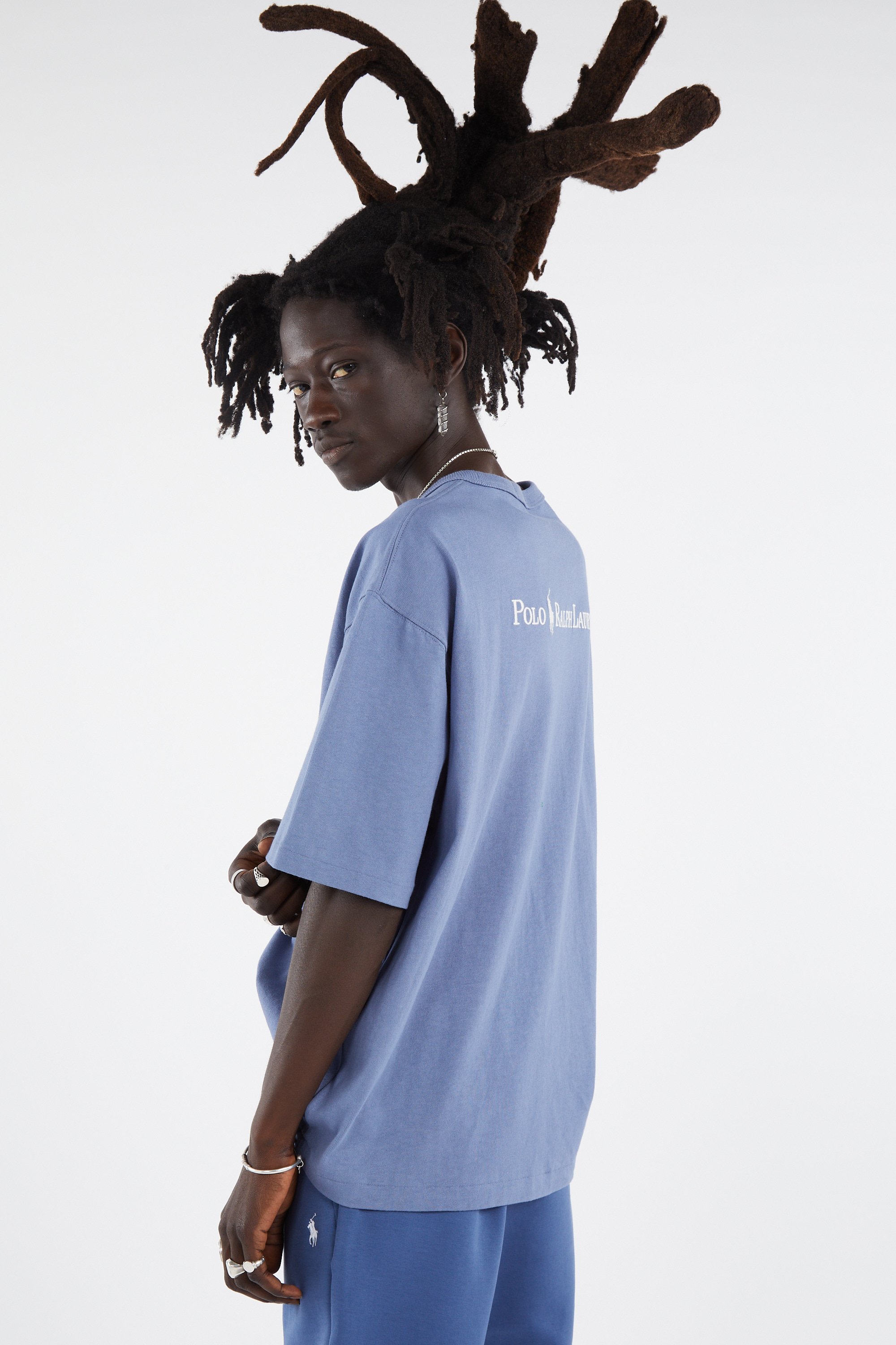 Tシャツ・カットソー POLO RALPH LAUREN Men T Shirts 710970293001CO Blue Polo Ralph Lauren T-Shirt Men's Medium Blue Cotton Crew Neck
