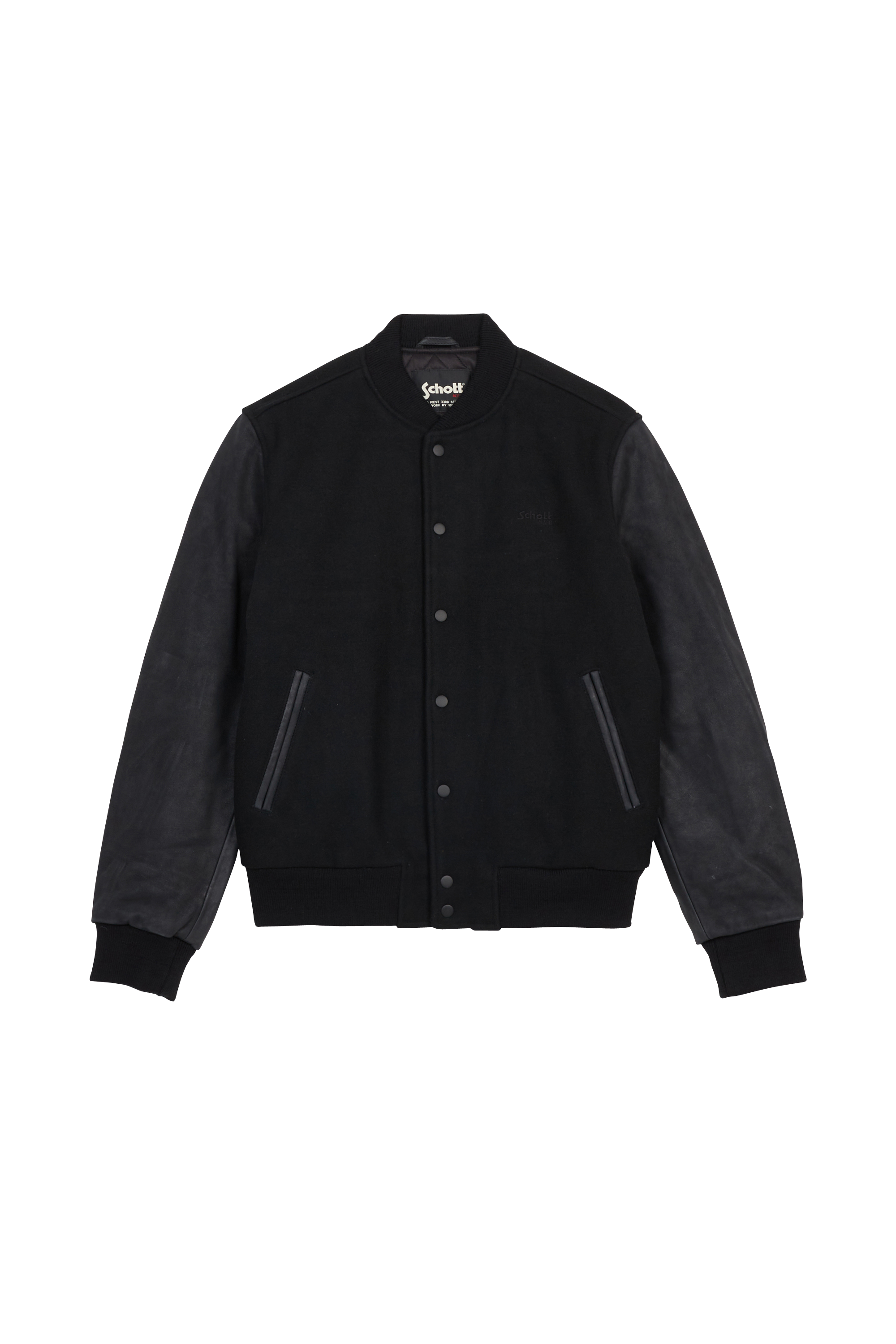 Regular-fit wool blend bomber Black