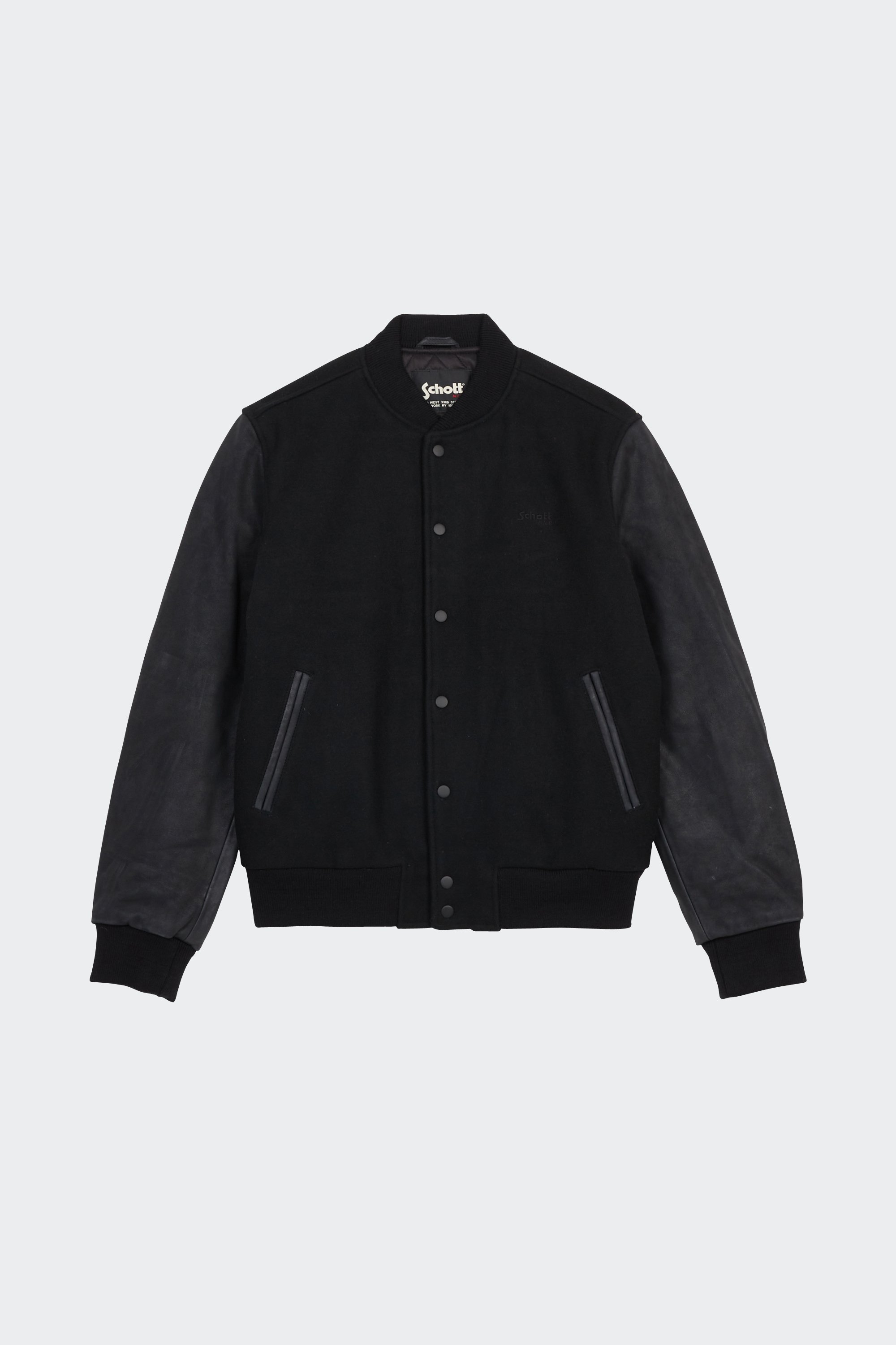 Regular-fit wool blend bomber | Black by SCHOTT Regular-fit wool blend bomber Black