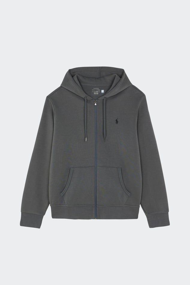 Hoodie Double knit Full zip Grey Polo Ralph Lauren Man Citadium