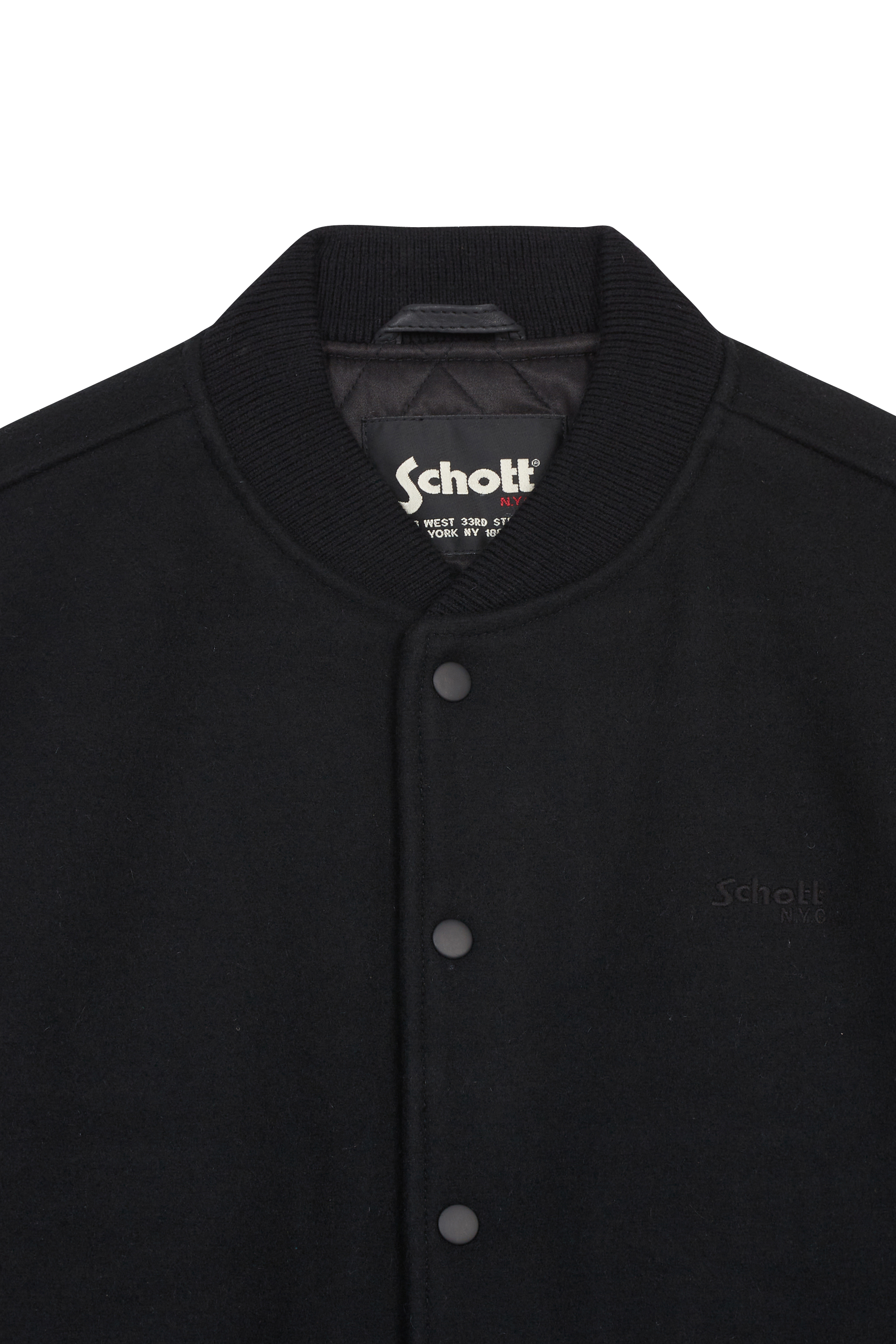 Regular-fit wool blend bomber Black