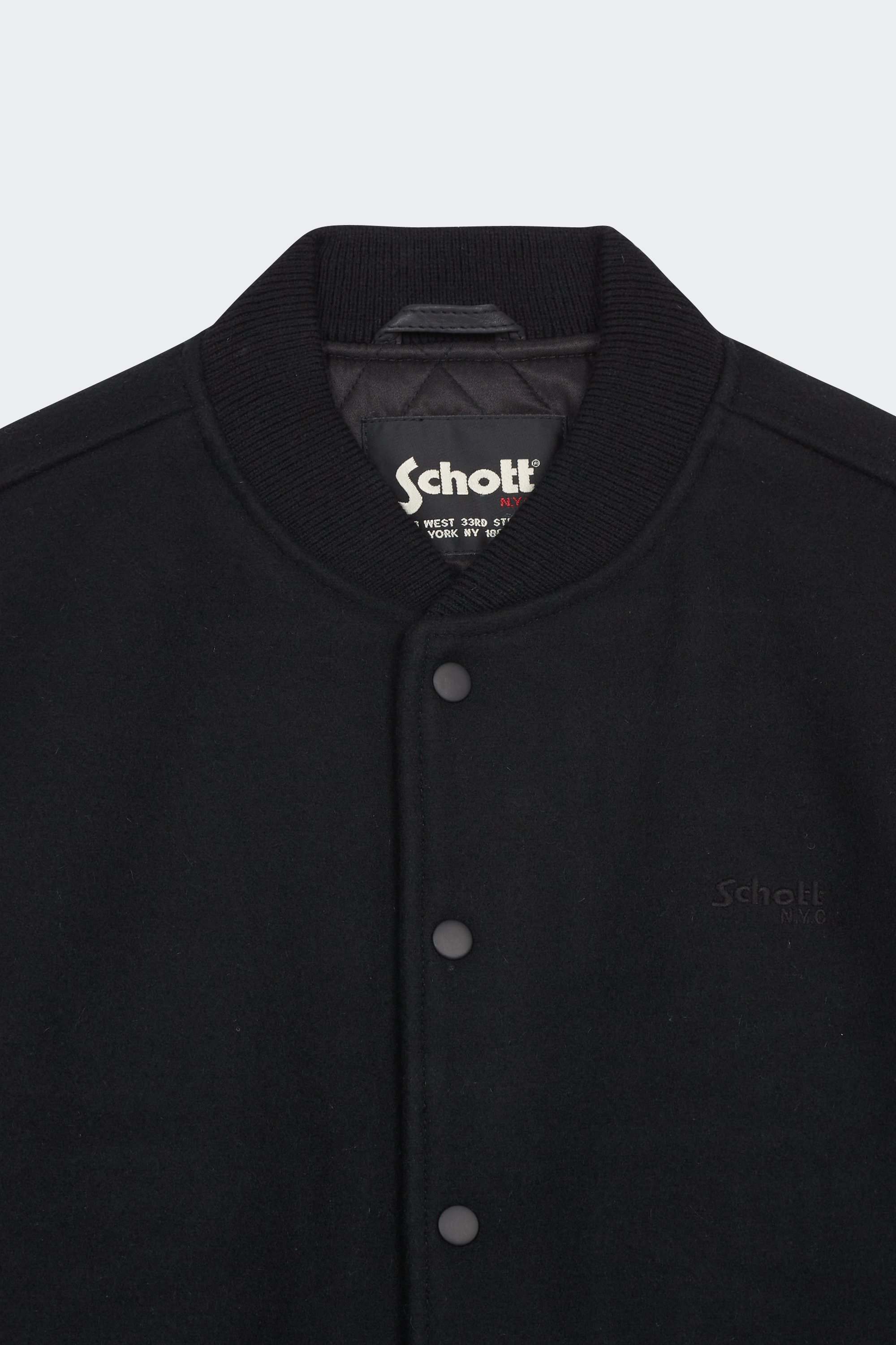 Regular-fit wool blend bomber | Black by SCHOTT Regular-fit wool blend bomber Black