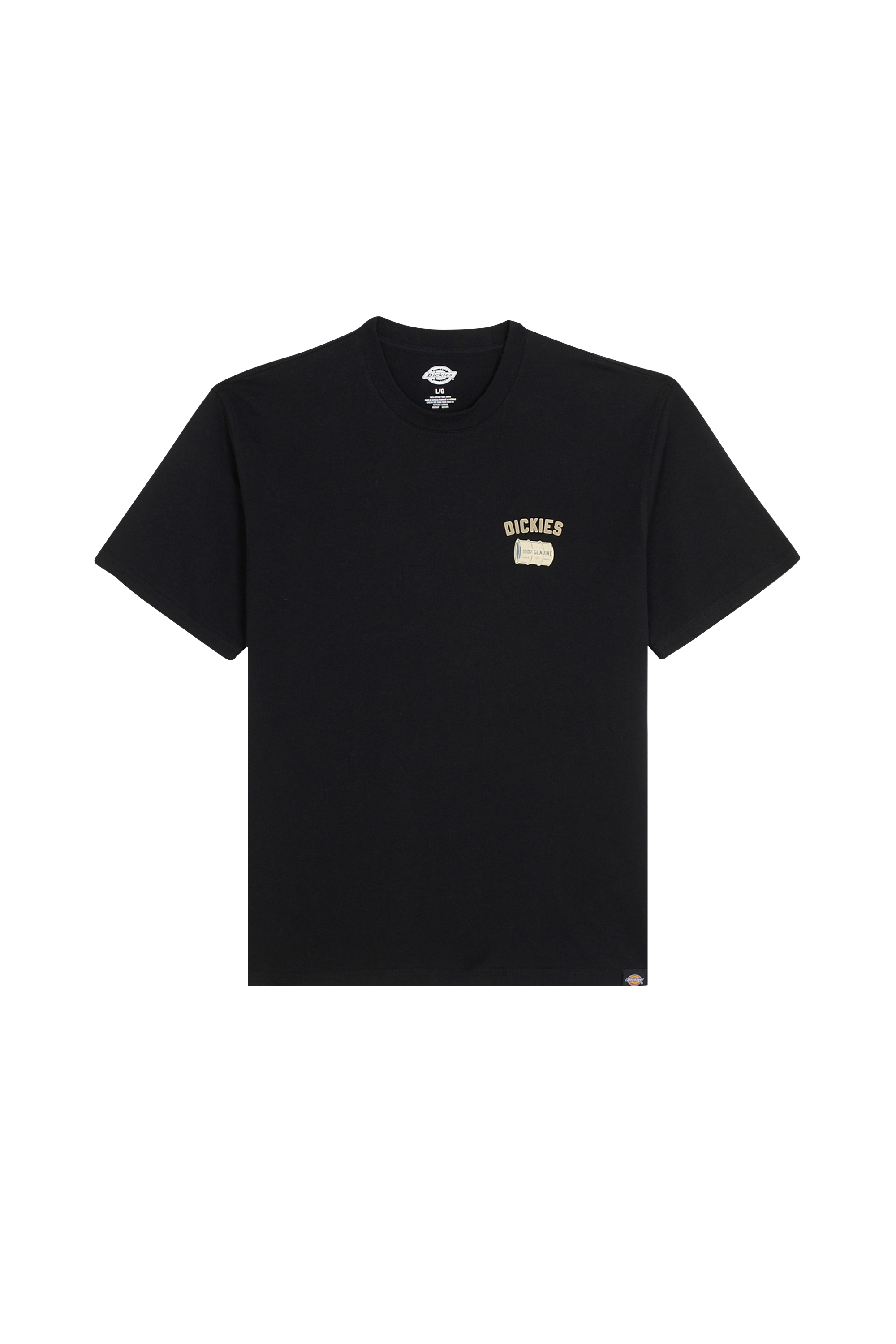 Regular-fit round-neck cotton T-shirt Black