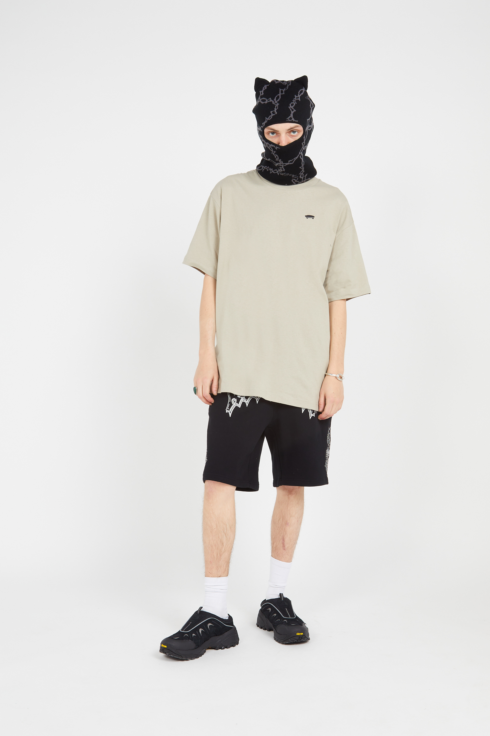 Regular-fit round-neck cotton T-shirt Beige