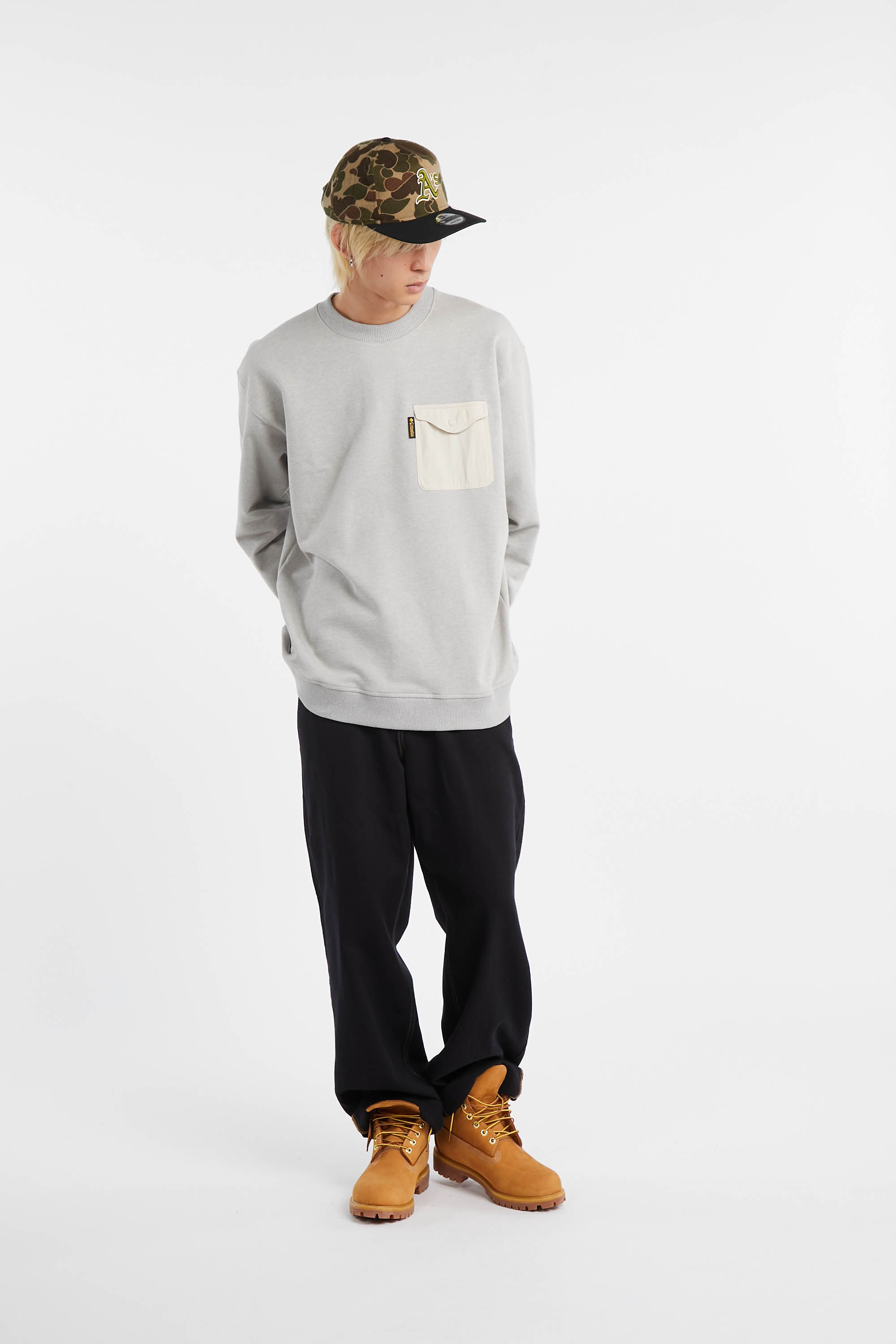 Regular-fit round-neck cotton T-shirt Beige