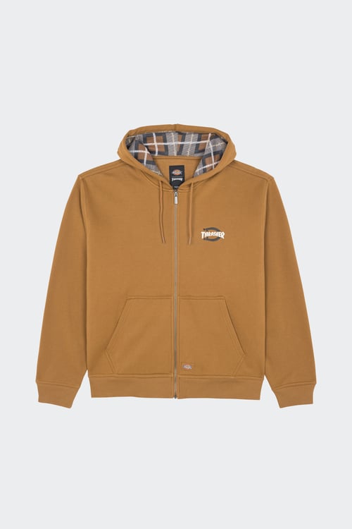 DICKIES Hoodie zippé Marron