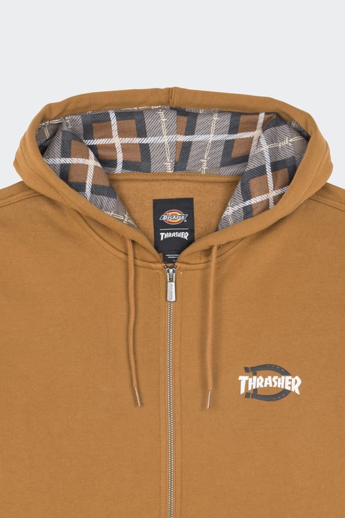 DICKIES Hoodie zippé Marron