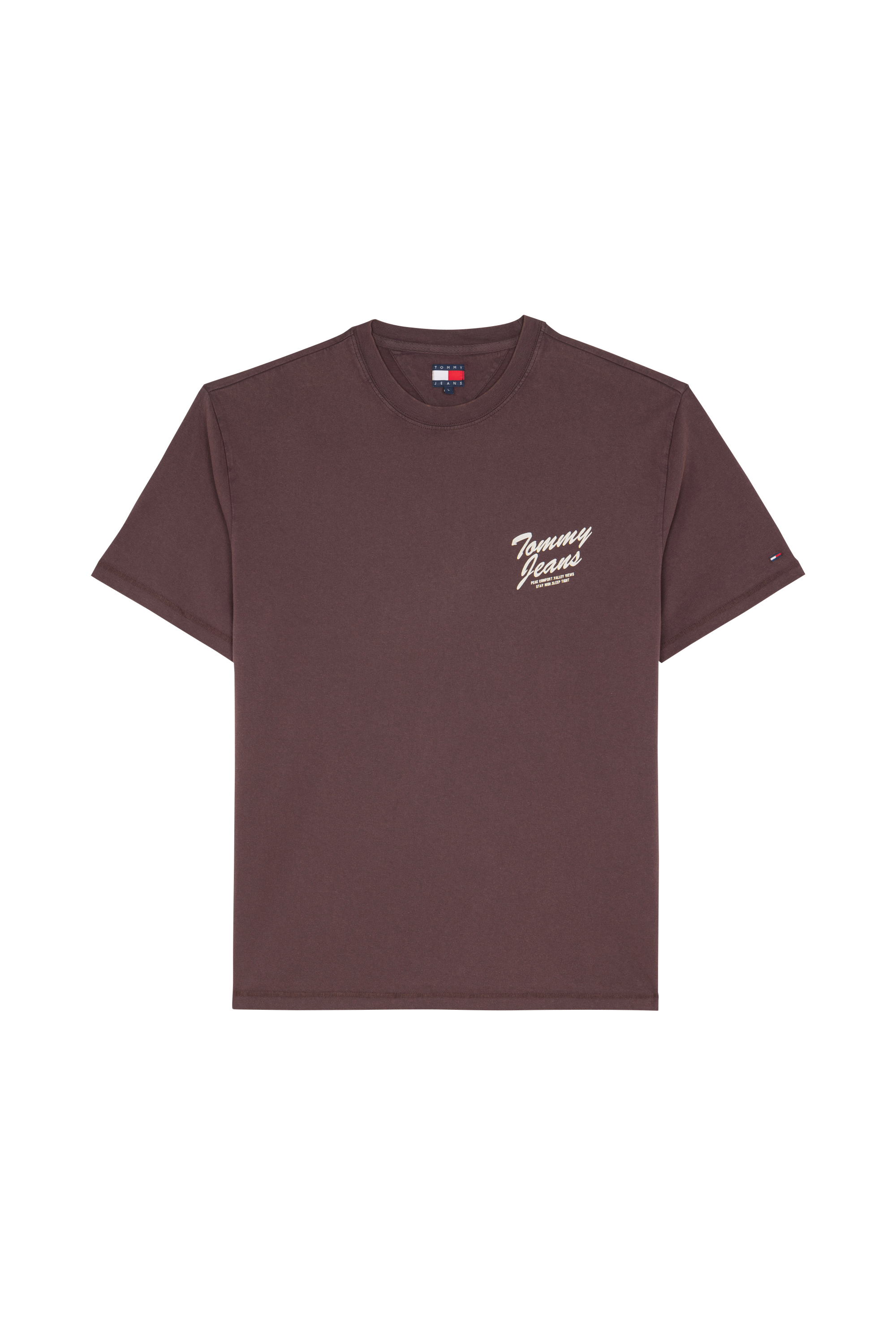 Regular-fit round-neck cotton T-shirt Brown