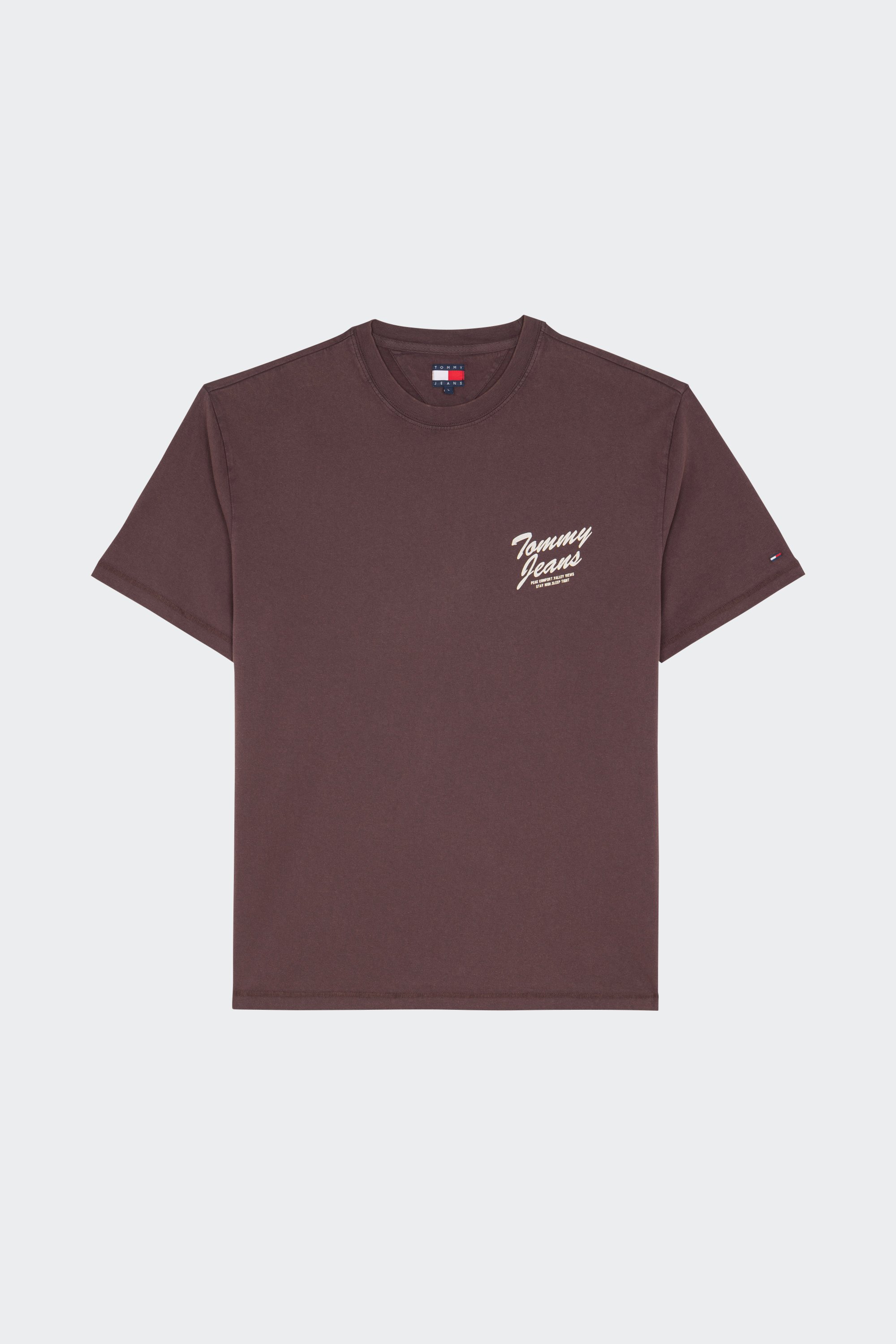 Regular-fit round-neck cotton T-shirt | Brown by TOMMY JEANS Regular-fit round-neck cotton T-shirt Brown