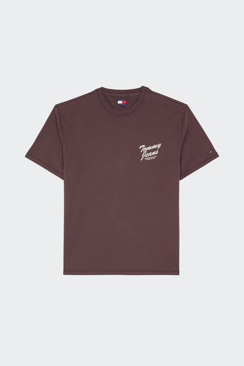 TOMMY JEANS Regular-fit round-neck cotton T-shirt Brown